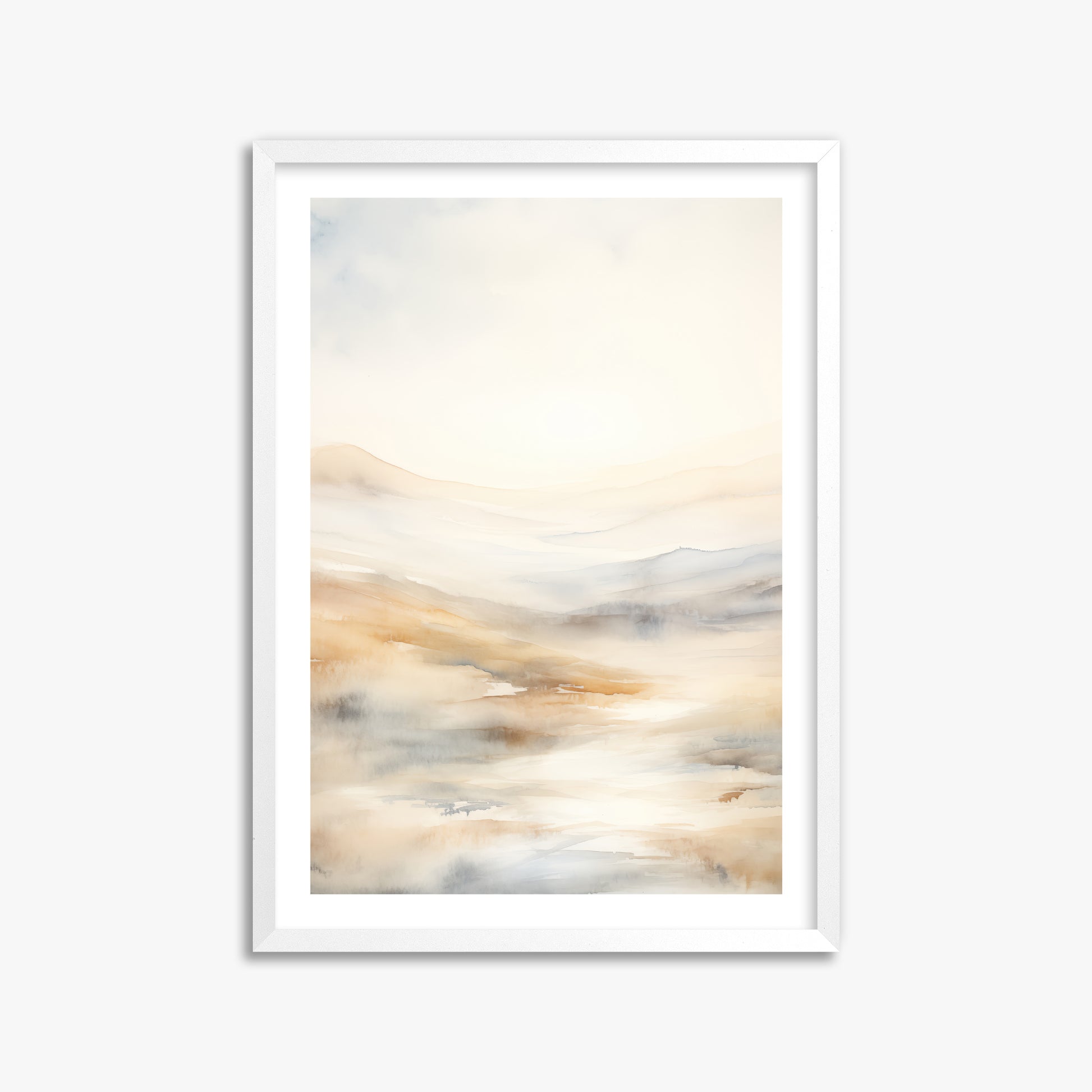 Serene Horizon Whisper, 50x70cm Whitek Framed Art Reproduction