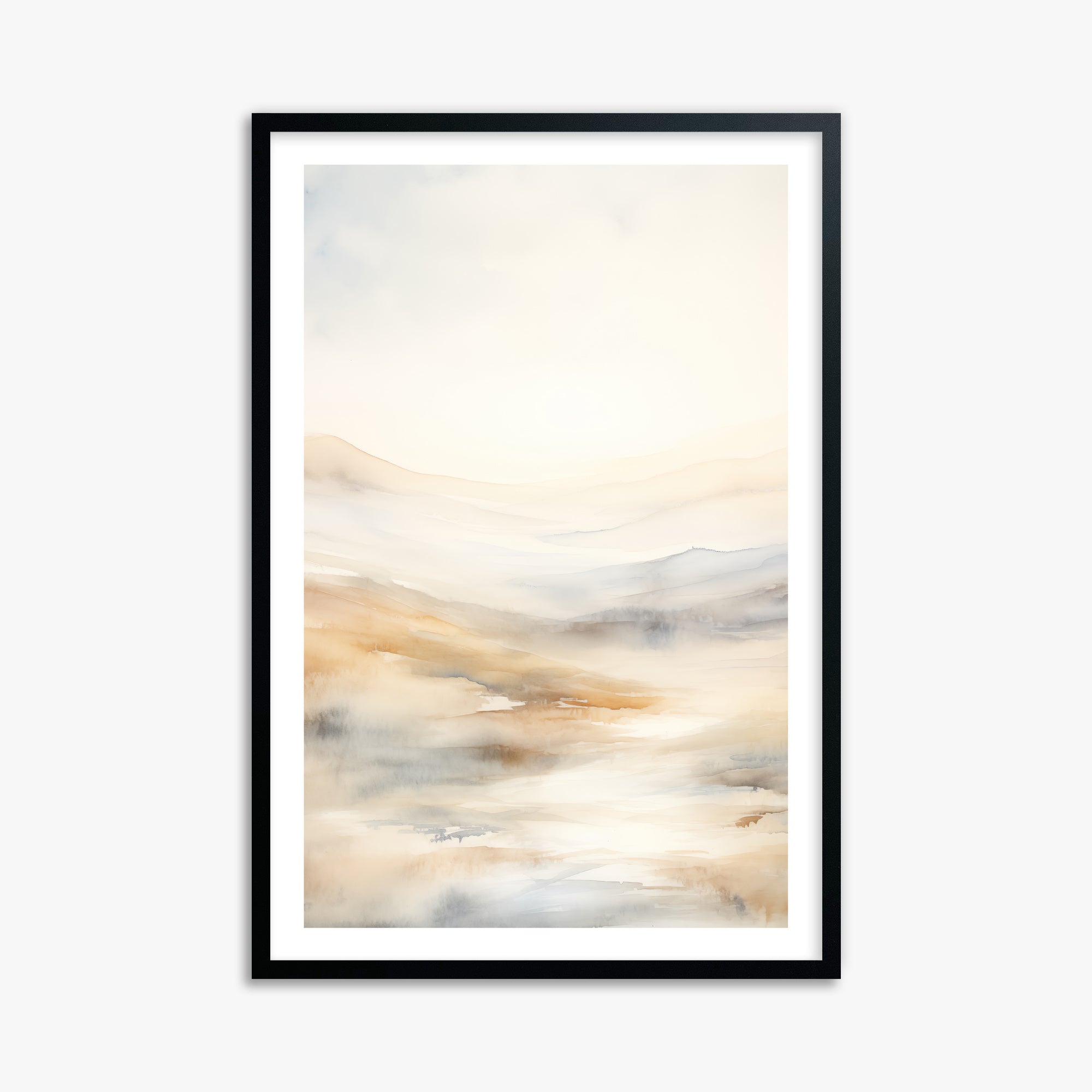 Serene Horizon Whisper, 61x91cm Black Framed Art Reproduction