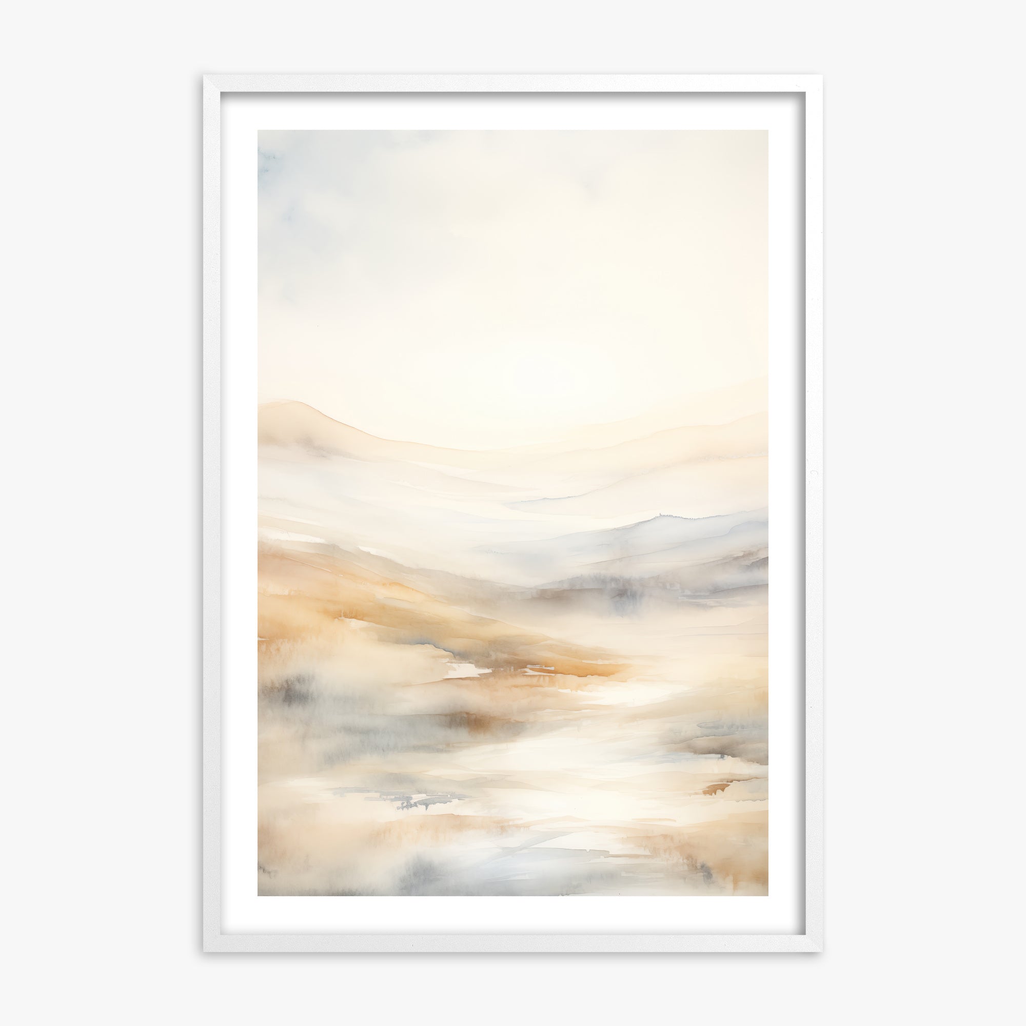 Serene Horizon Whisper, 70x100cm Whitek Framed Art Reproduction