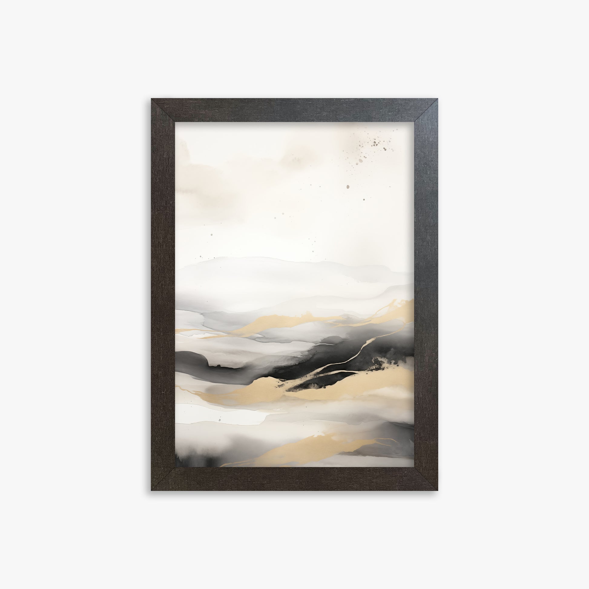 Golden Strata, 21x30cm Framed Art Reproduction With Espresso Frame