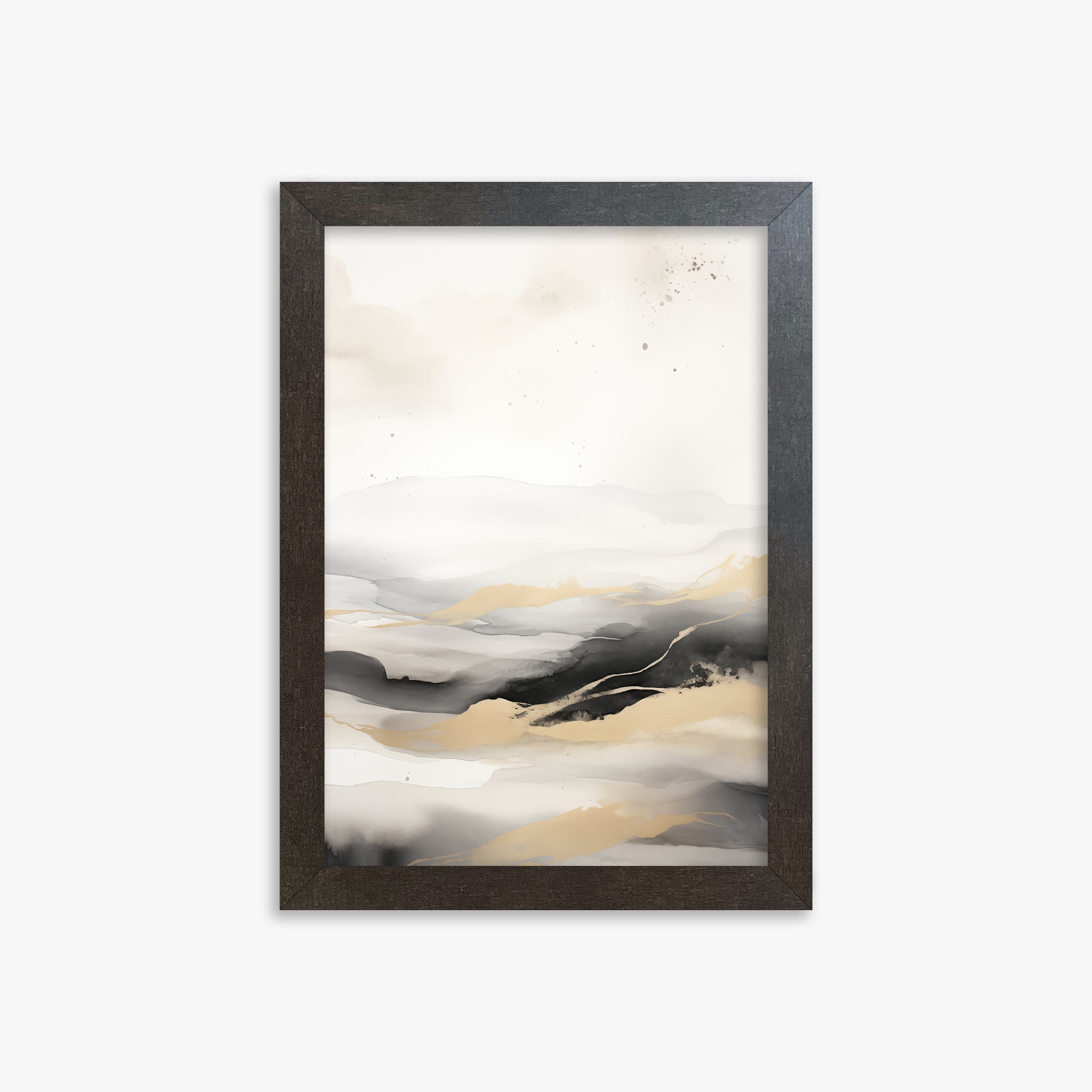 Golden Strata, 21x30cm Framed Art Reproduction With Espresso Frame