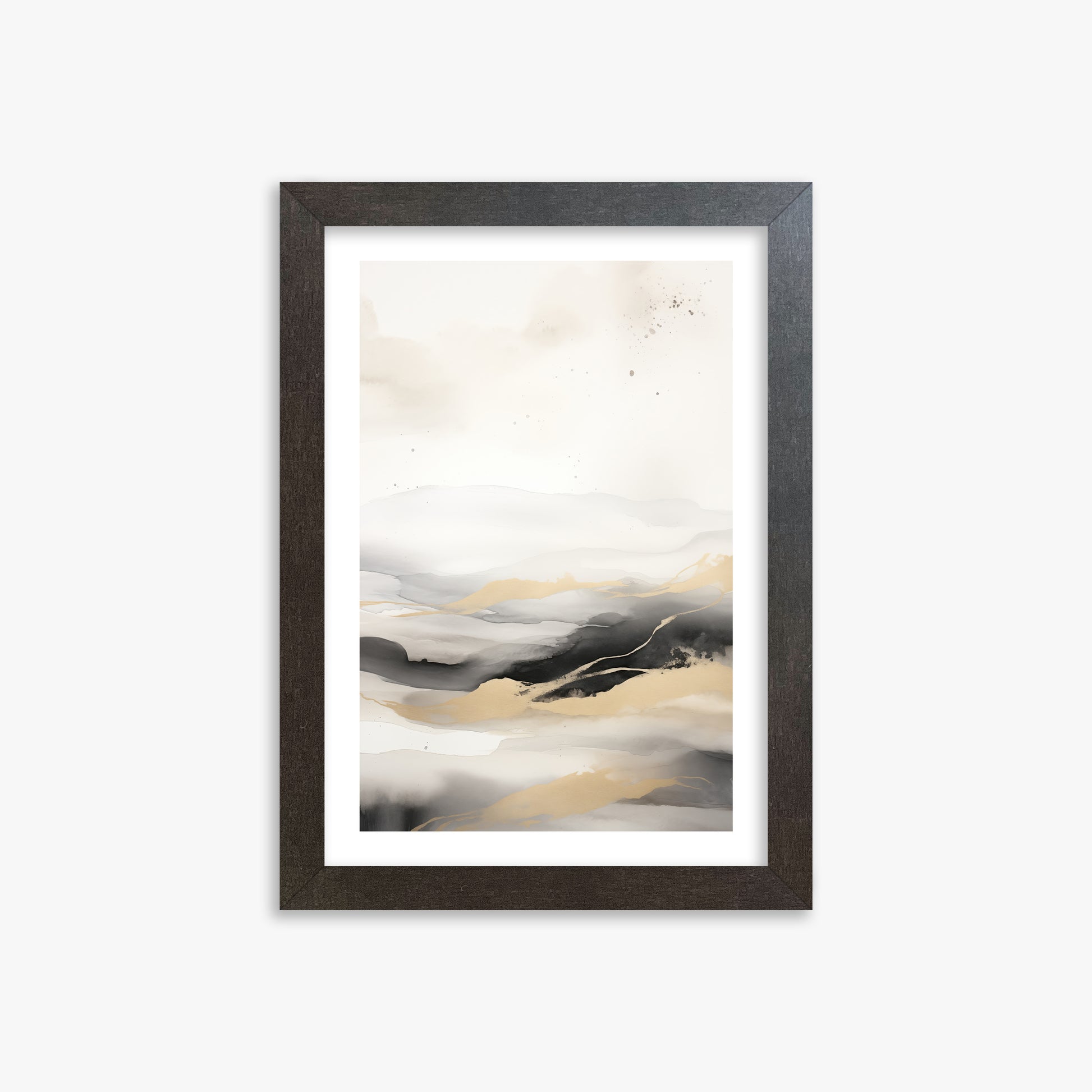 Golden Strata, 21x30cm Framed Art Reproduction With Espresso Frame