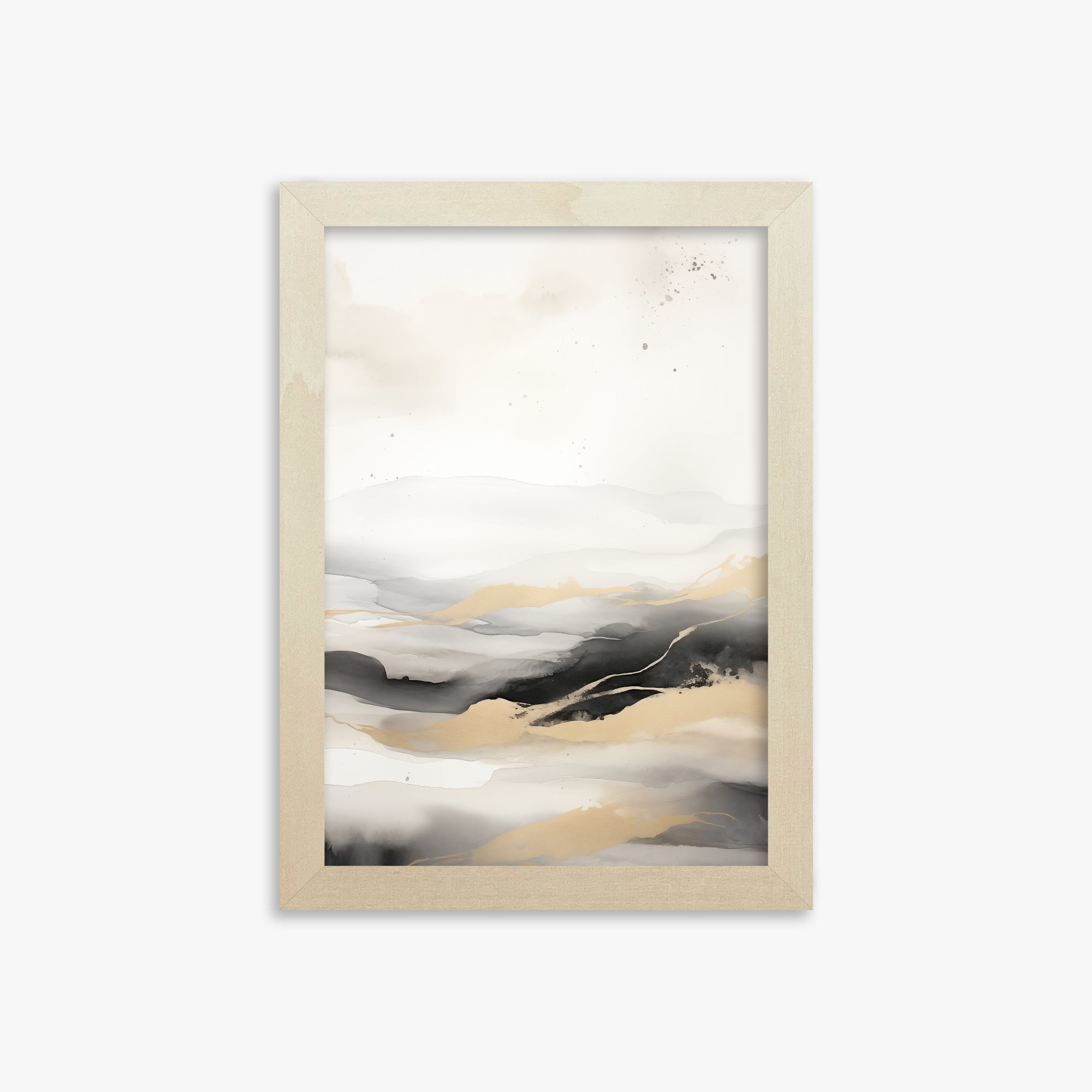 Golden Strata, 21x30cm Framed Art Reproduction With Lime Wood Frame