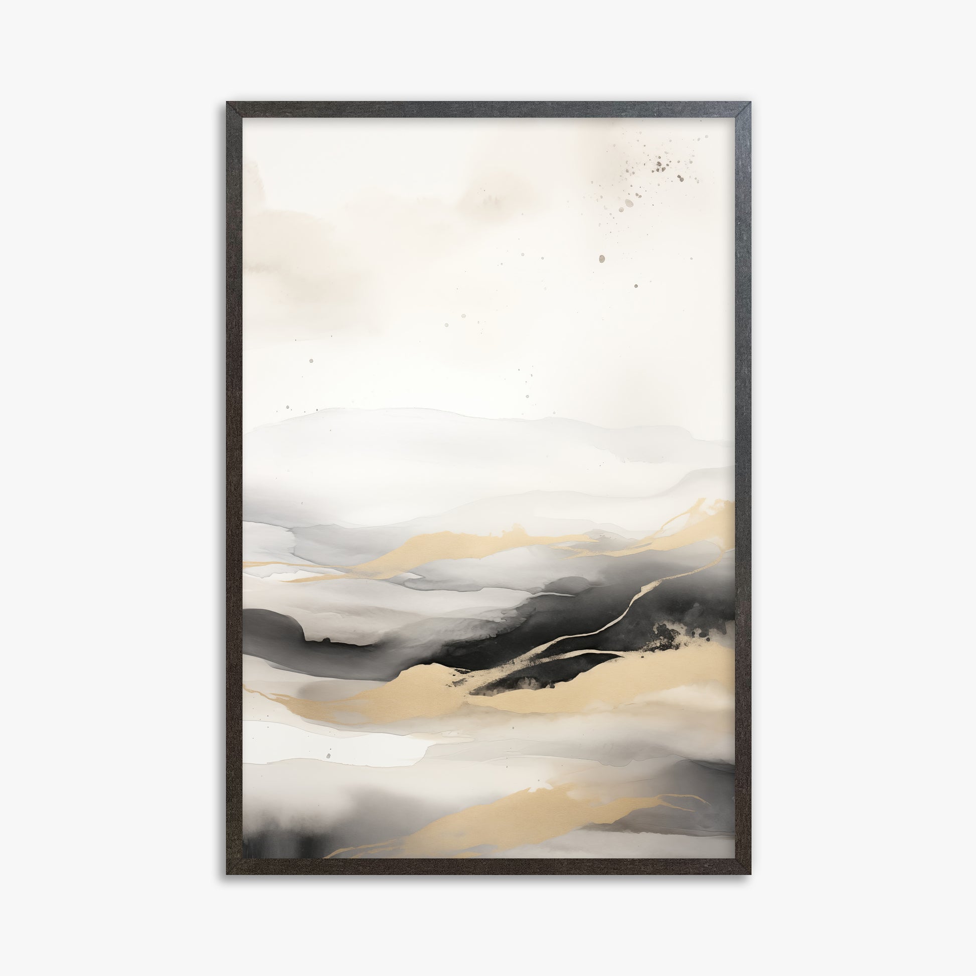 Golden Strata, 61x91cm Framed Art Reproduction With Espresso Frame