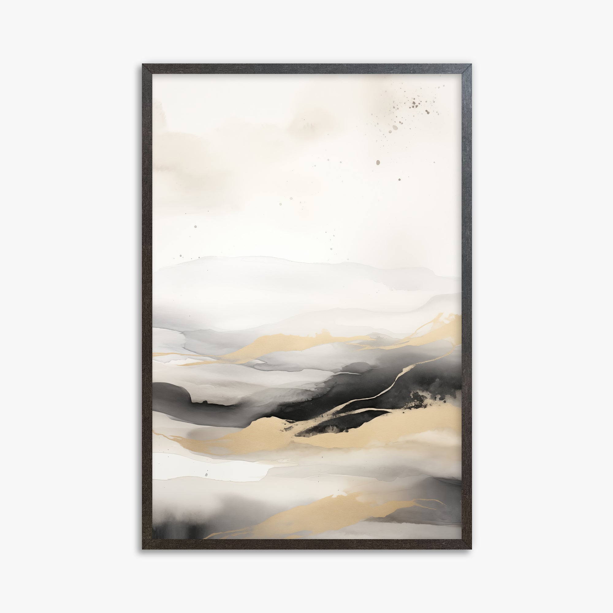 Golden Strata, 61x91cm Framed Art Reproduction With Espresso Frame