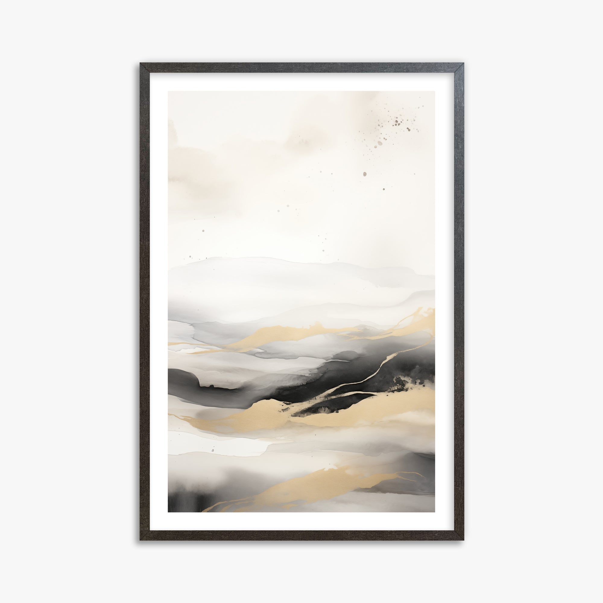 Golden Strata, 61x91cm Framed Art Reproduction With Espresso Frame
