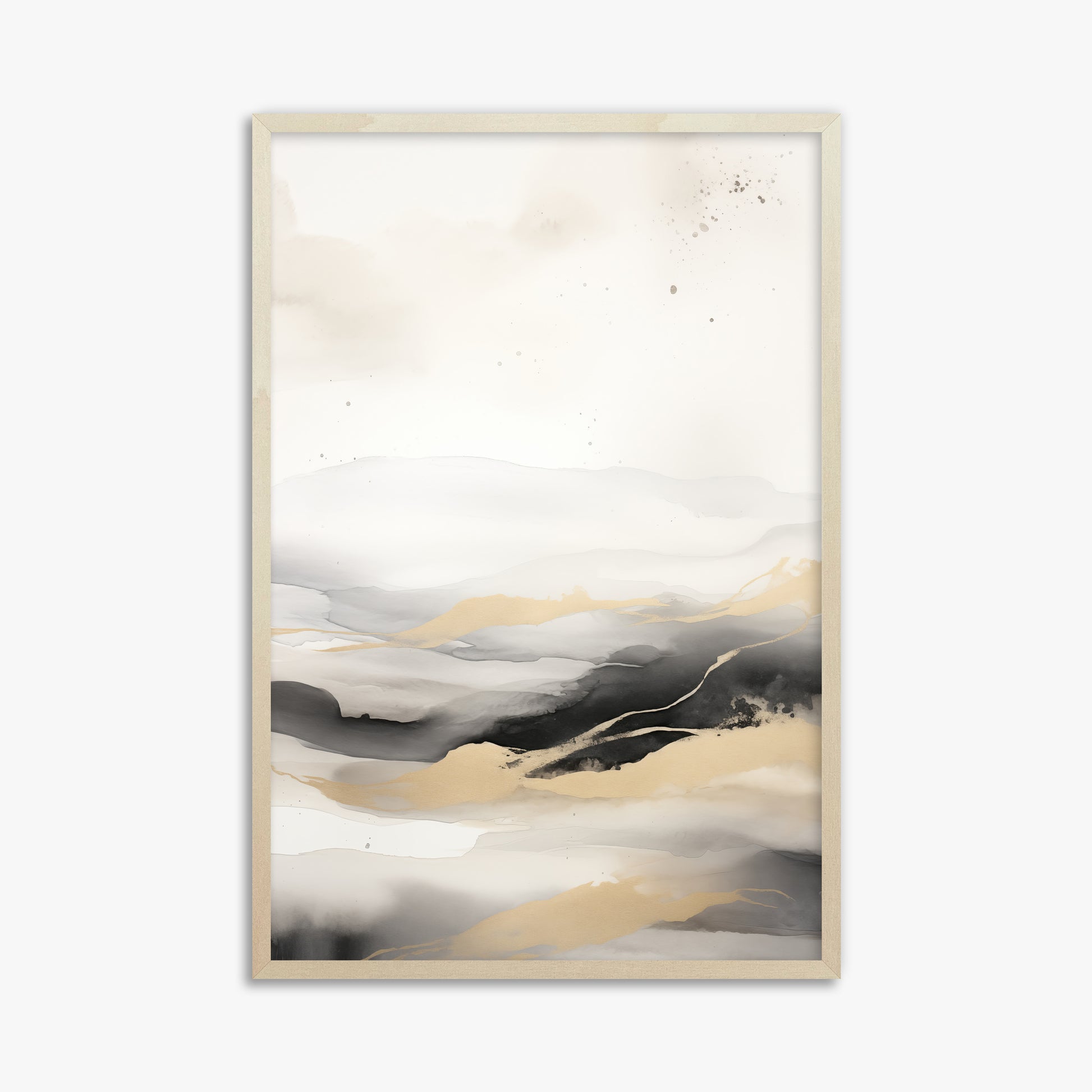 Golden Strata, 61x91cm Framed Art Reproduction With Lime Wood Frame