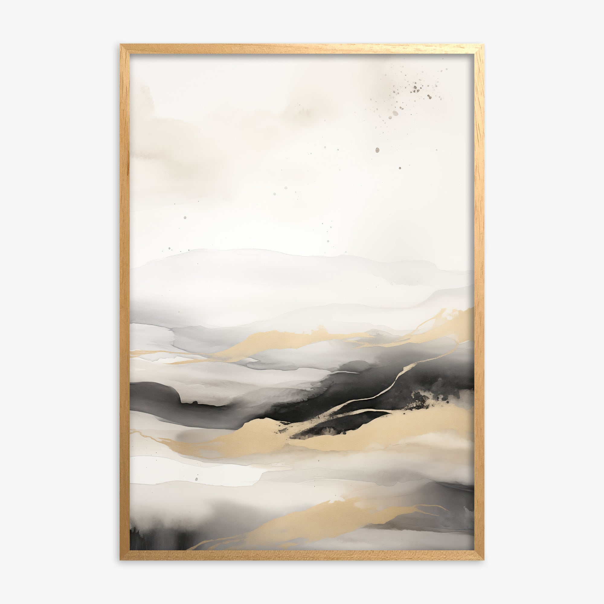 Golden Strata, Oak Framed Poster With Oak Frame