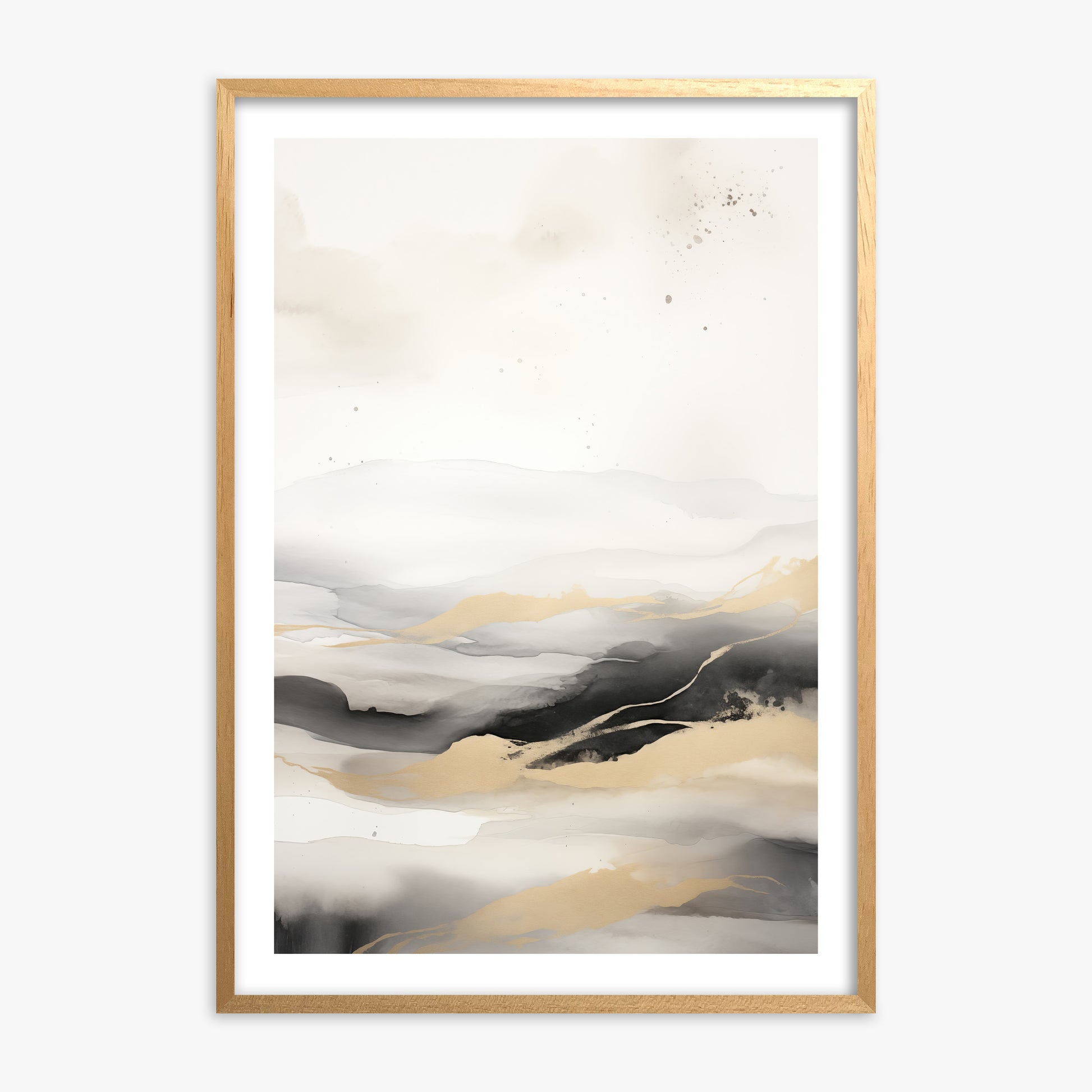 Golden Strata, Oak Framed Poster With Oak Frame