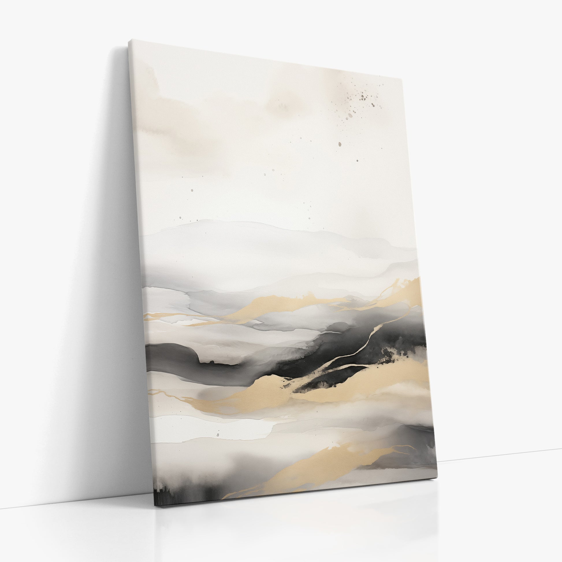 Golden Strata, 70x100cm Satin Canvas Art Reproduction Left Angle