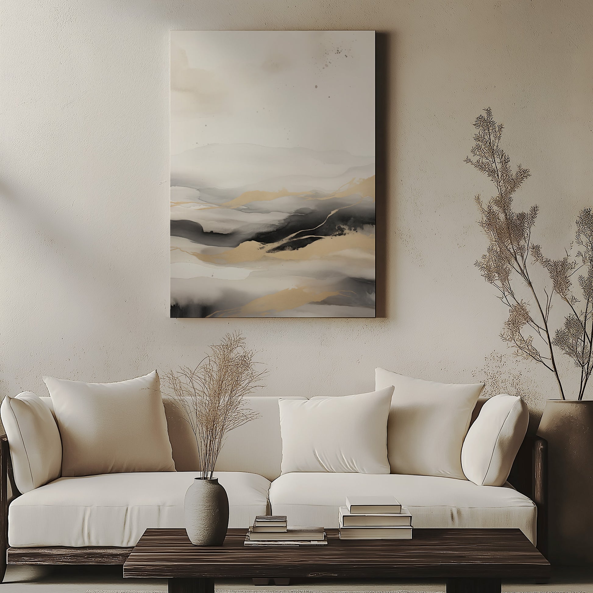 Design Concept No. 57 for Golden Strata Japanese Satin Canvas Wall Art
