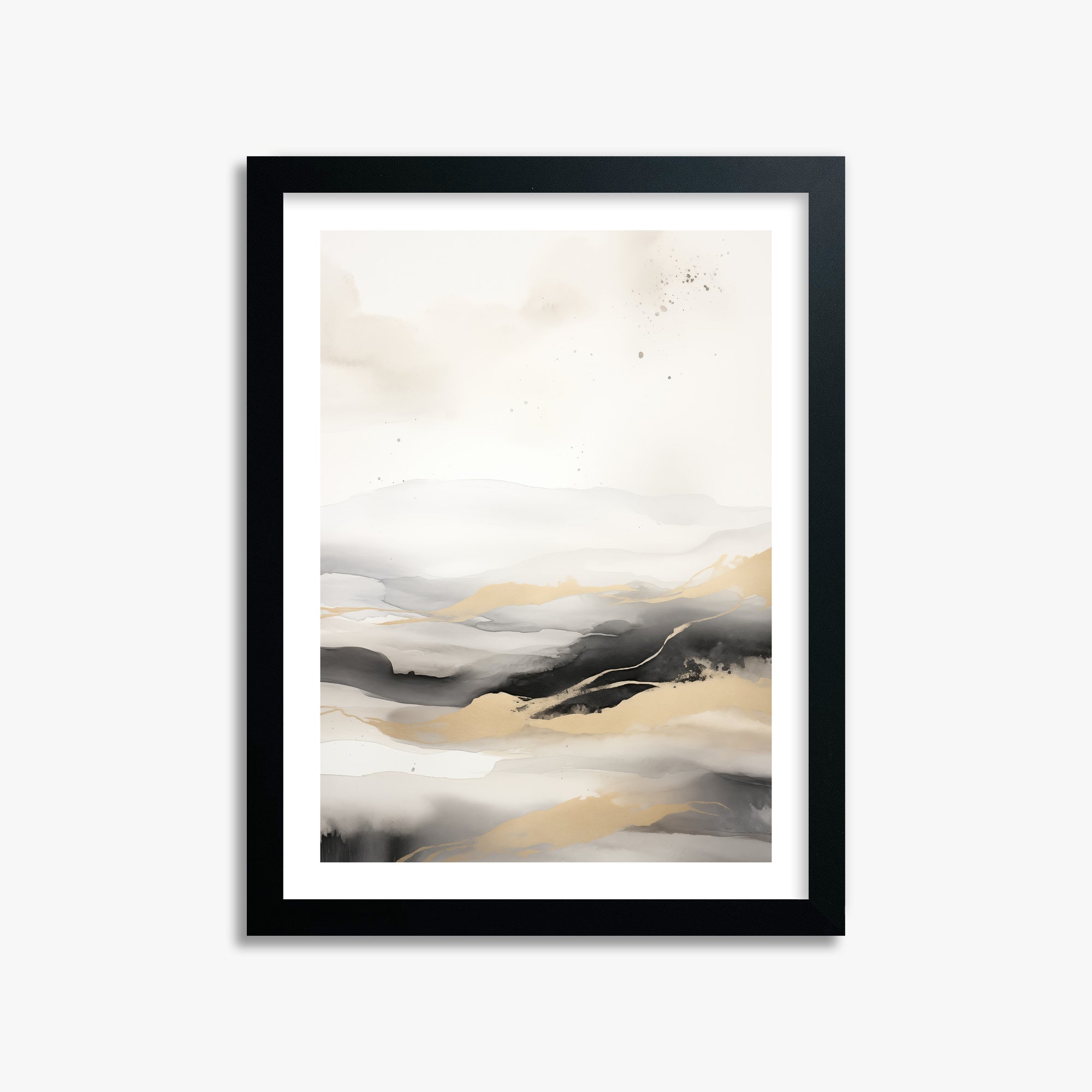 Golden Strata, 30x40cm Black Framed Art Reproduction
