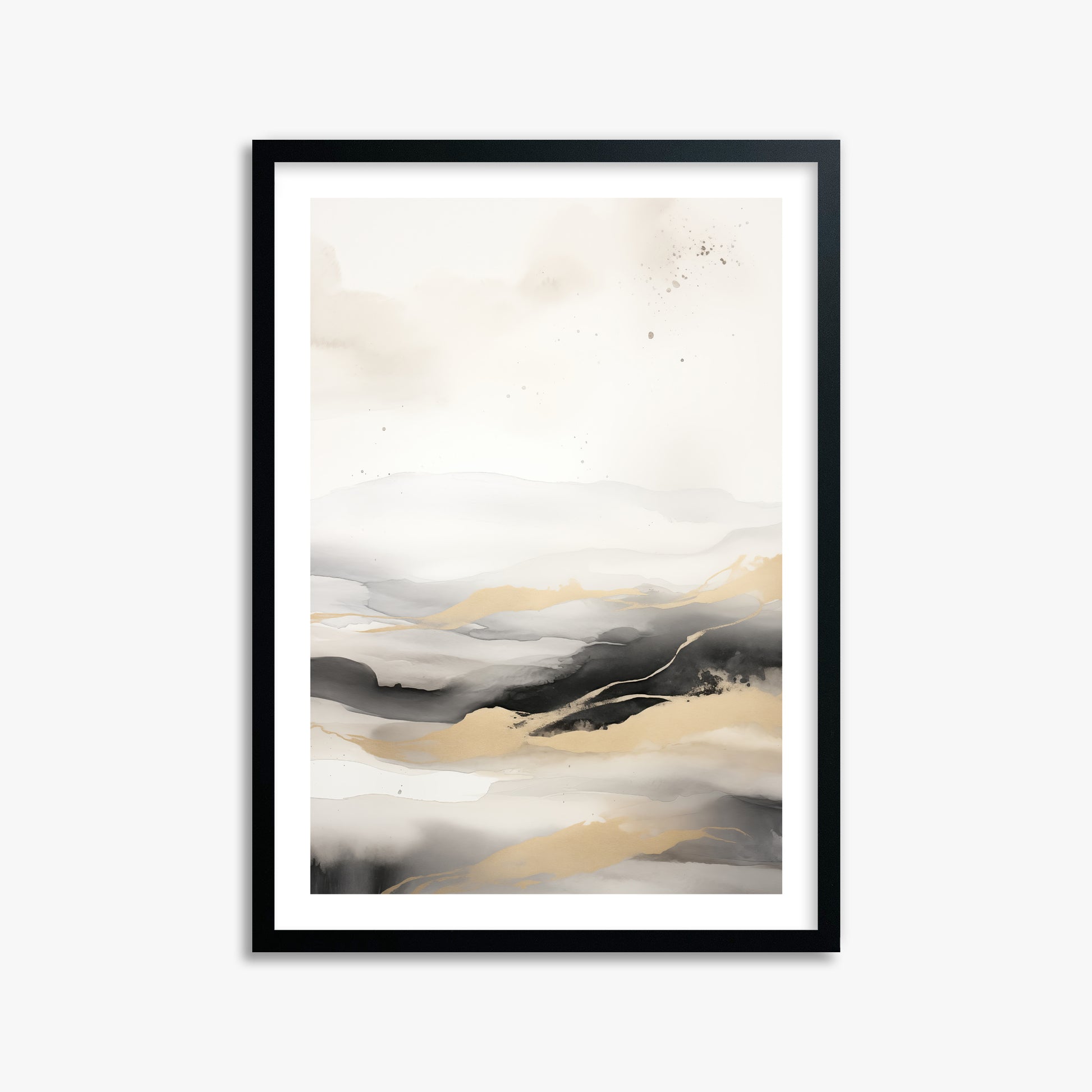 Golden Strata, 50x70cm Black Framed Art Reproduction