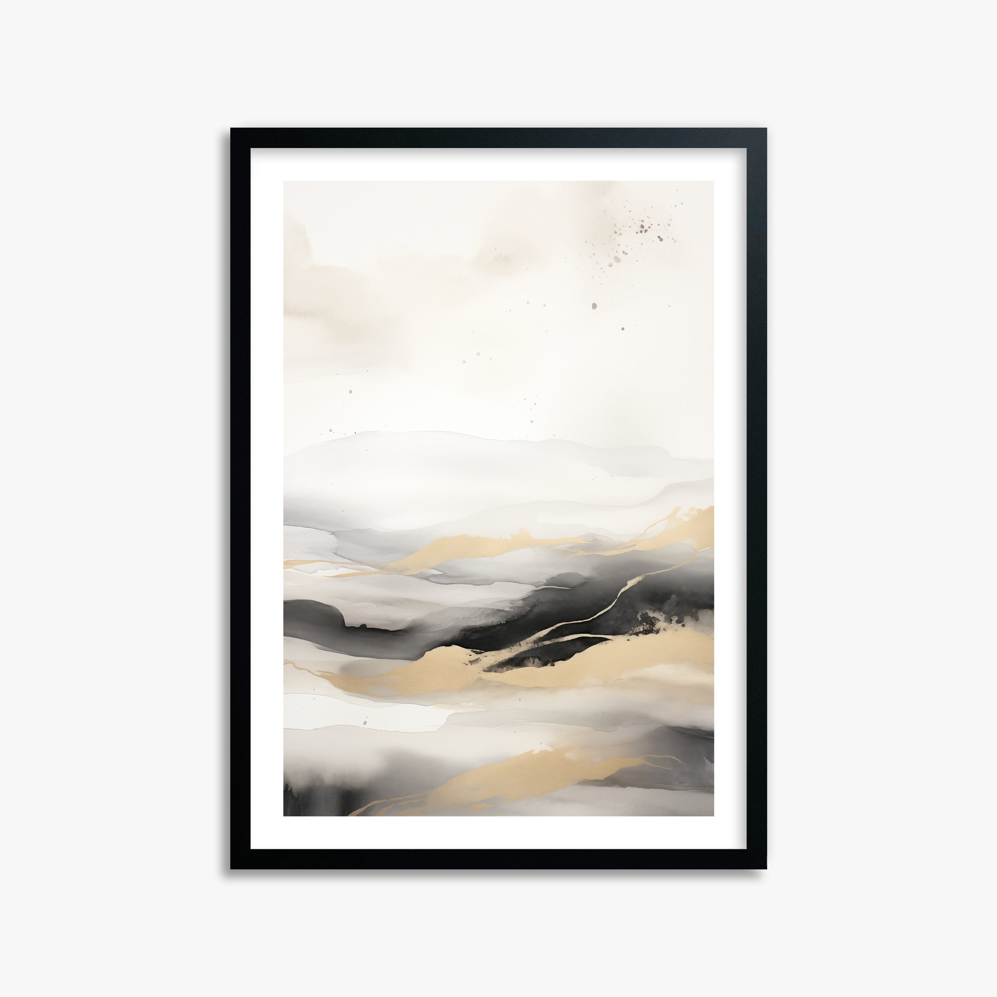 Golden Strata, 50x70cm Black Framed Art Reproduction