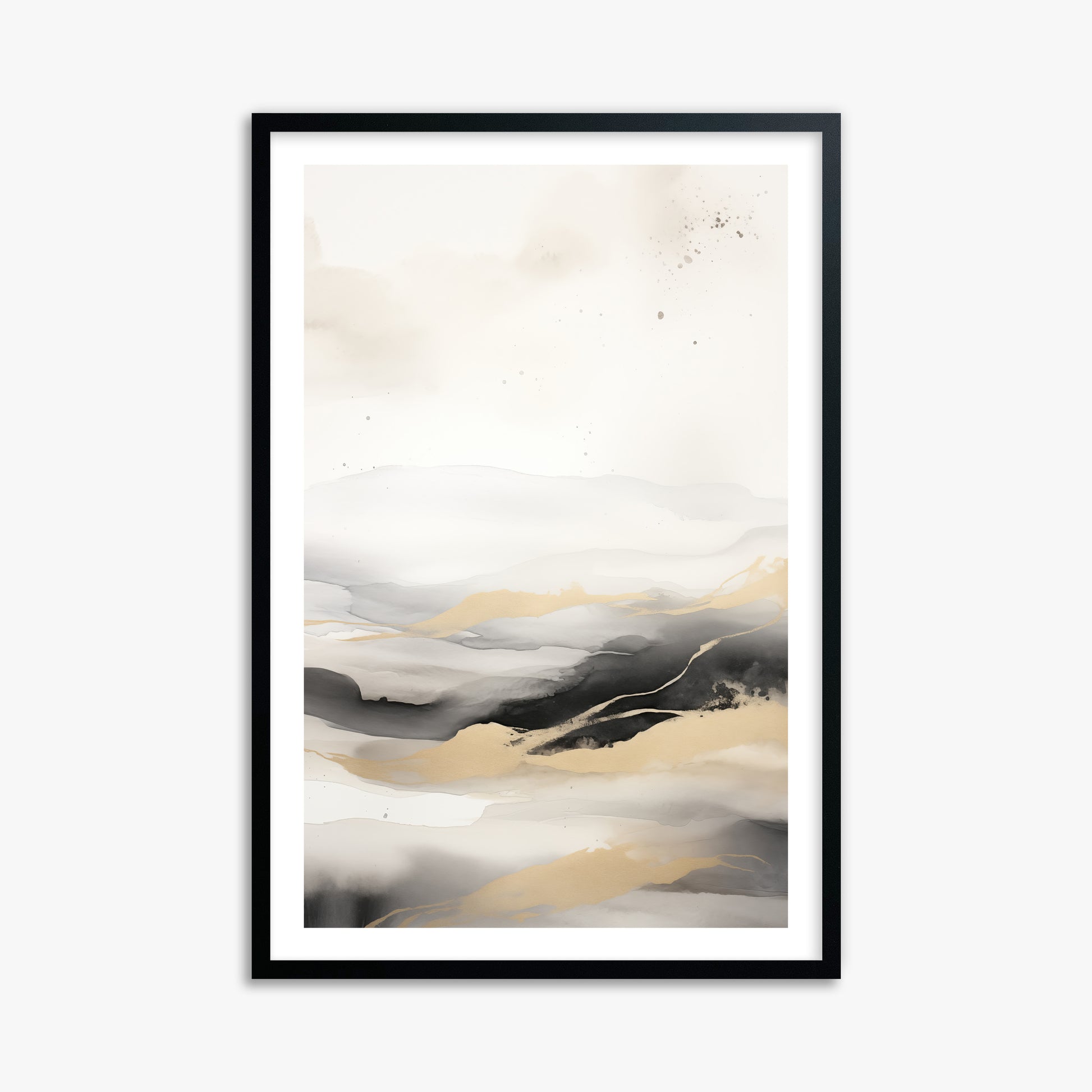 Golden Strata, 61x91cm Black Framed Art Reproduction