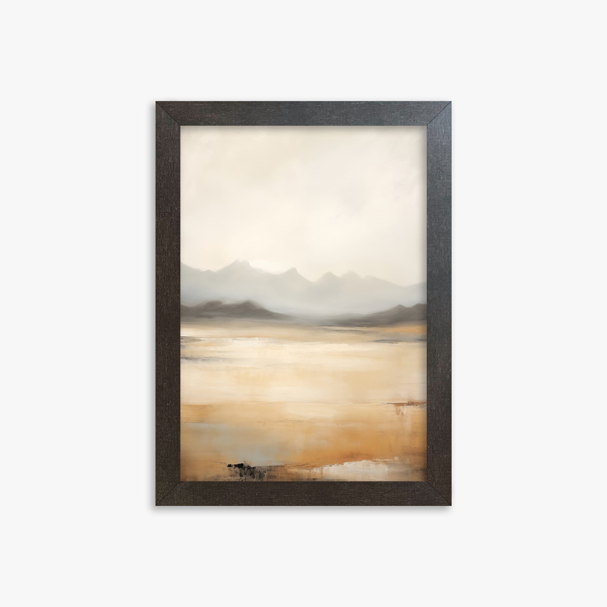 Misty Mountain Serenity, 21x30cm Framed Art Reproduction With Espresso Frame