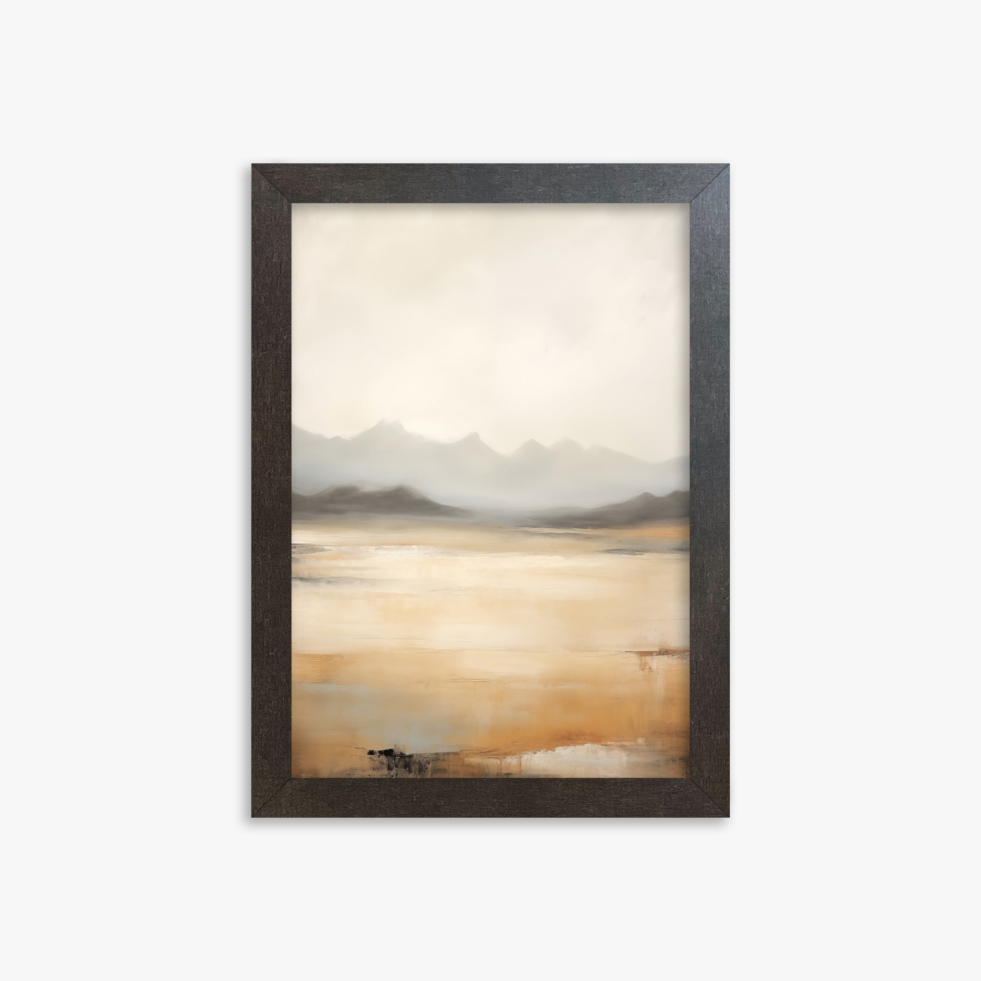 Misty Mountain Serenity, 21x30cm Framed Art Reproduction With Espresso Frame
