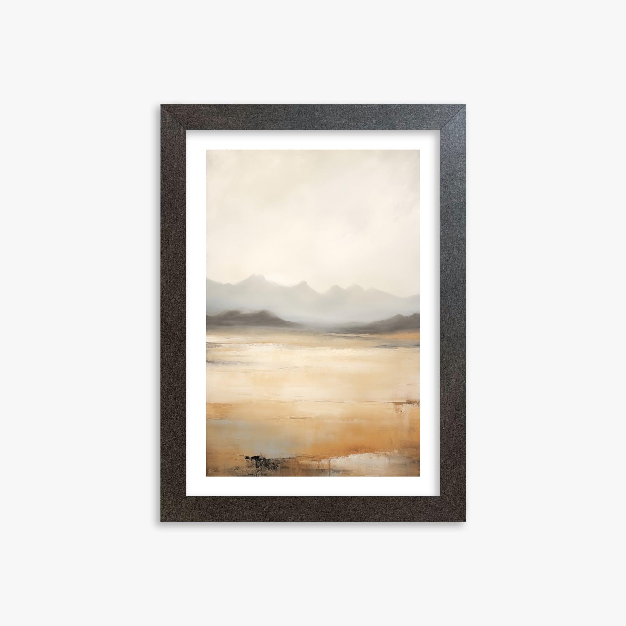 Misty Mountain Serenity, 21x30cm Framed Art Reproduction With Espresso Frame