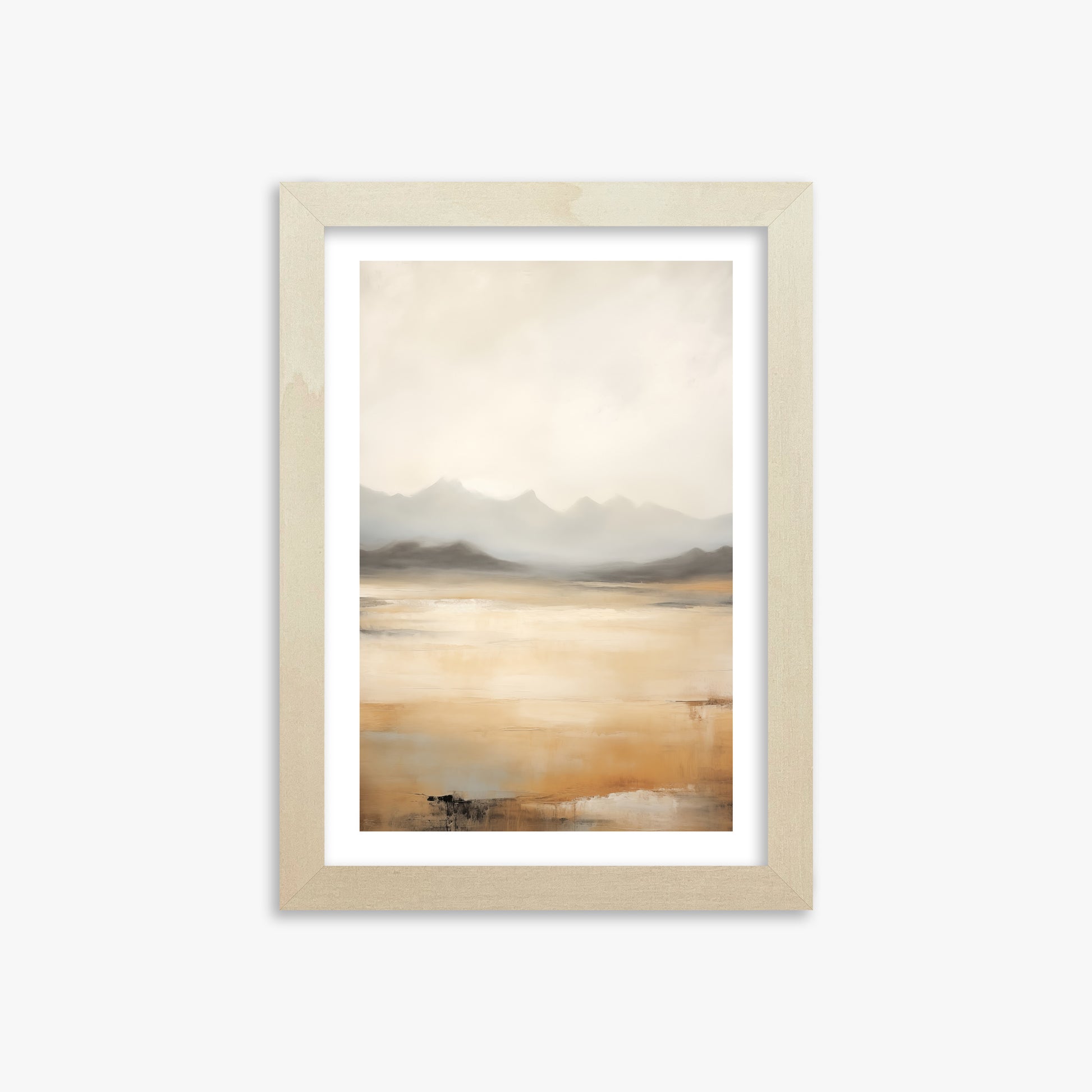 Misty Mountain Serenity, 21x30cm Framed Art Reproduction With Lime Wood Frame