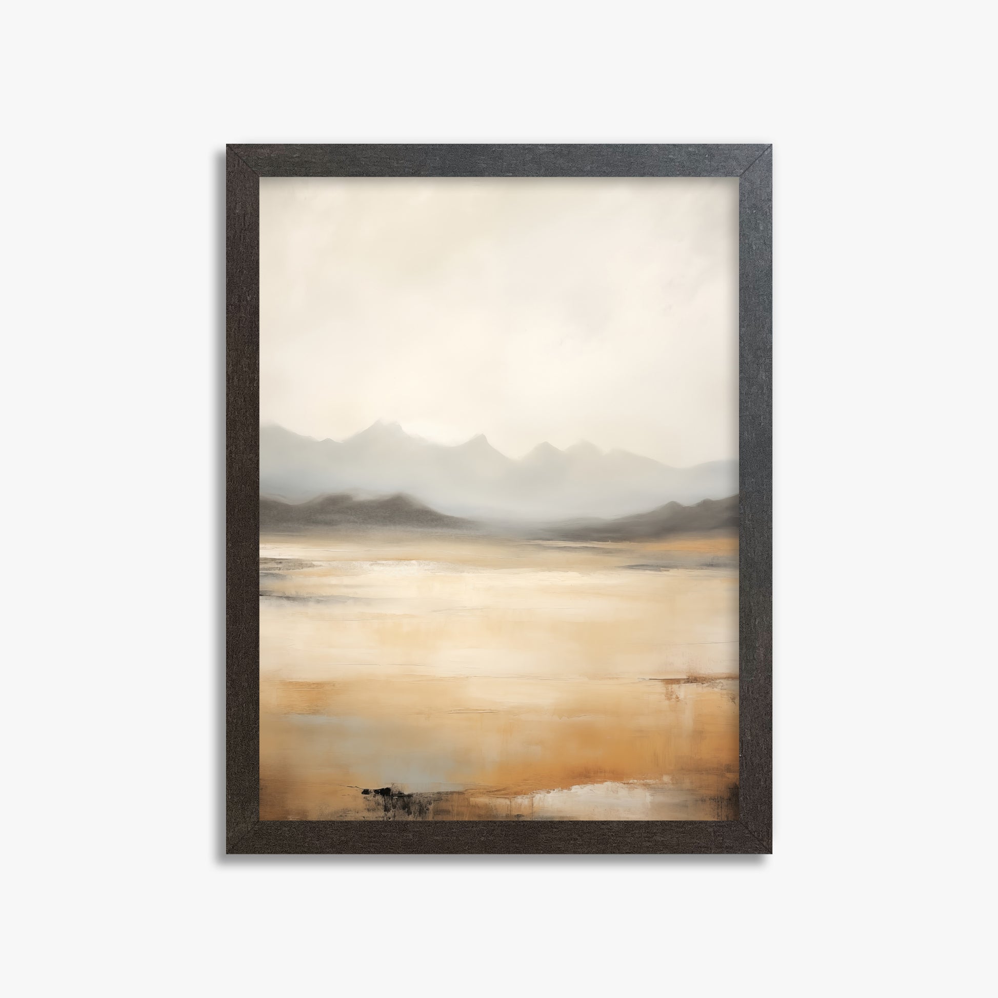 Misty Mountain Serenity, 30x40cm Framed Art Reproduction With Espresso Frame