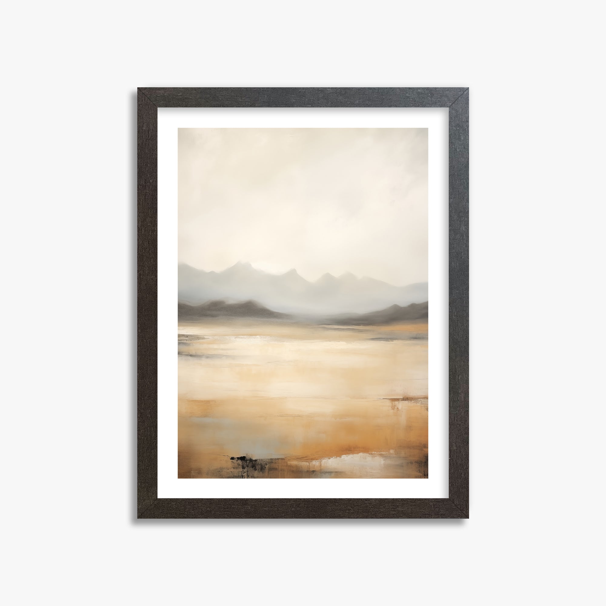 Misty Mountain Serenity, 30x40cm Framed Art Reproduction With Espresso Frame