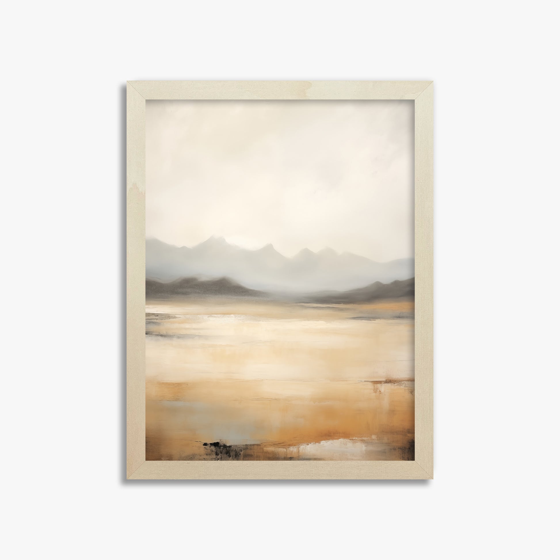 Misty Mountain Serenity, 30x40cm Framed Art Reproduction With Lime Wood Frame