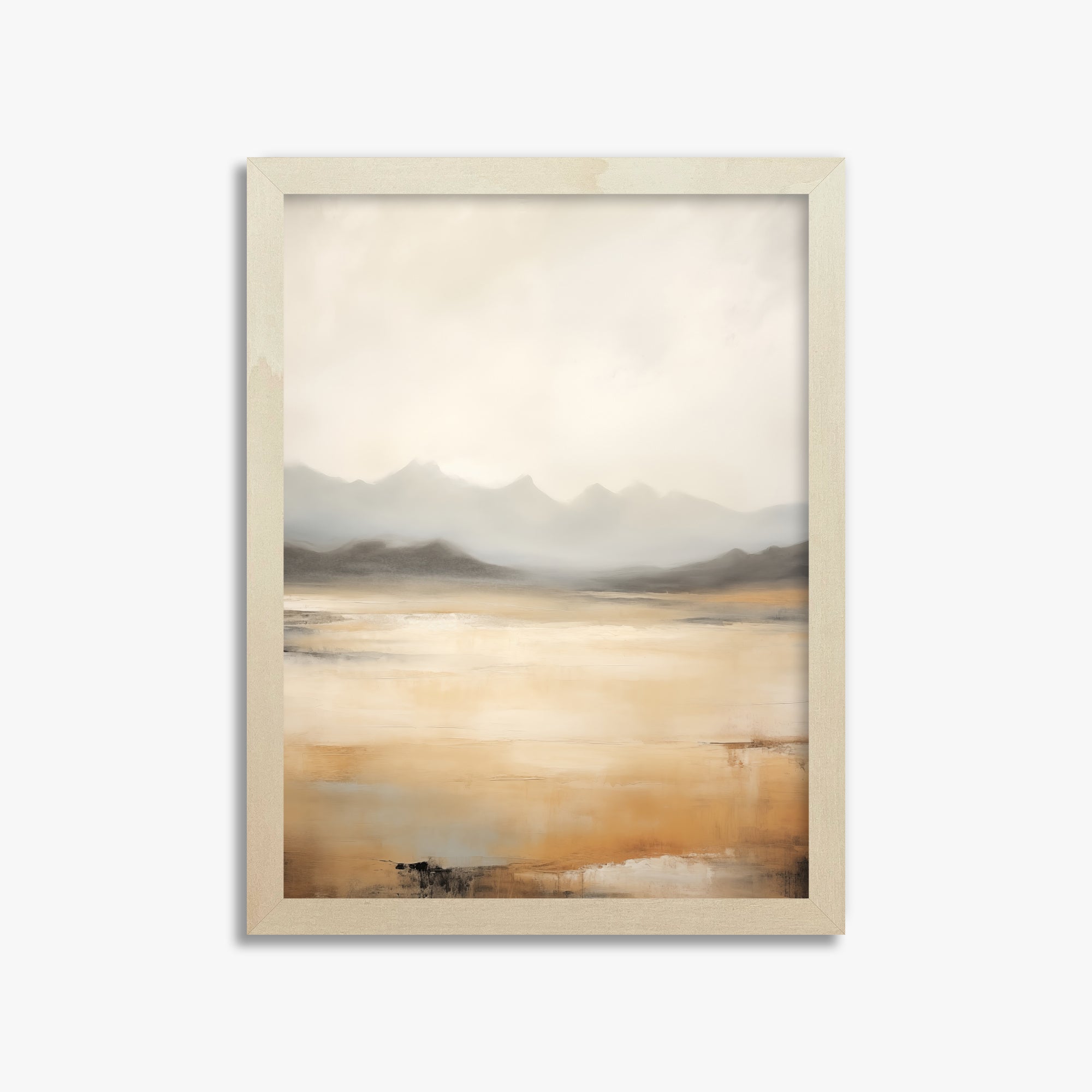 Misty Mountain Serenity, 30x40cm Framed Art Reproduction With Lime Wood Frame