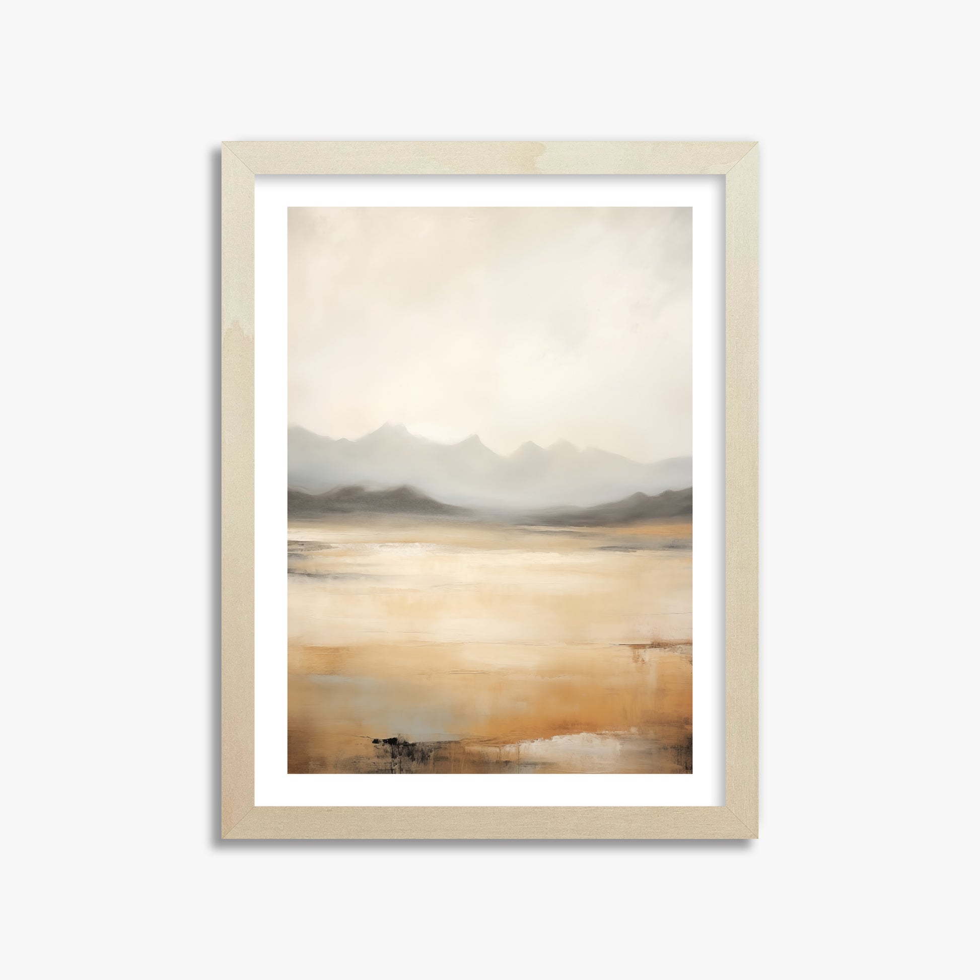 Misty Mountain Serenity, 30x40cm Framed Art Reproduction With Lime Wood Frame