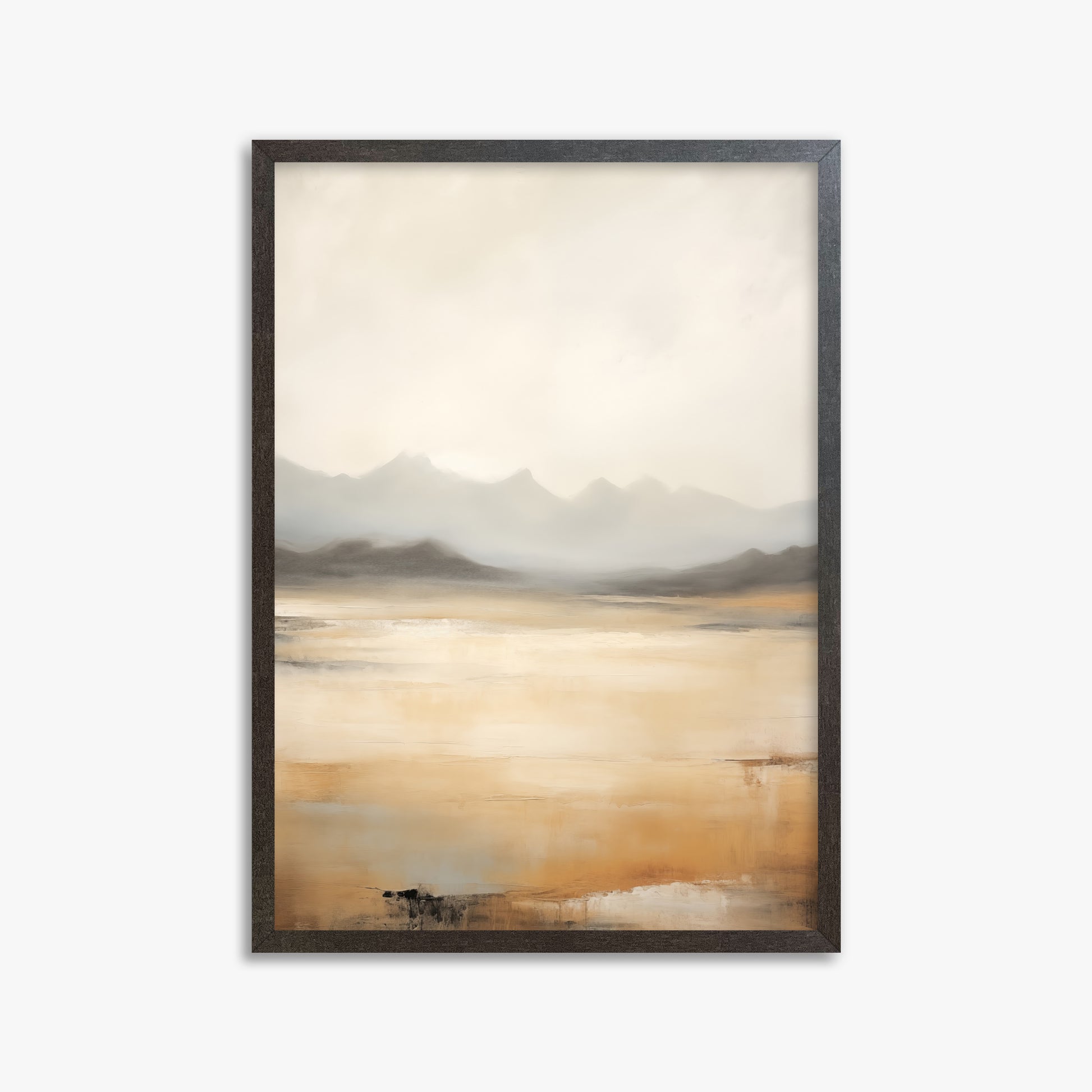Misty Mountain Serenity, 50x70cm Framed Art Reproduction With Espresso Frame