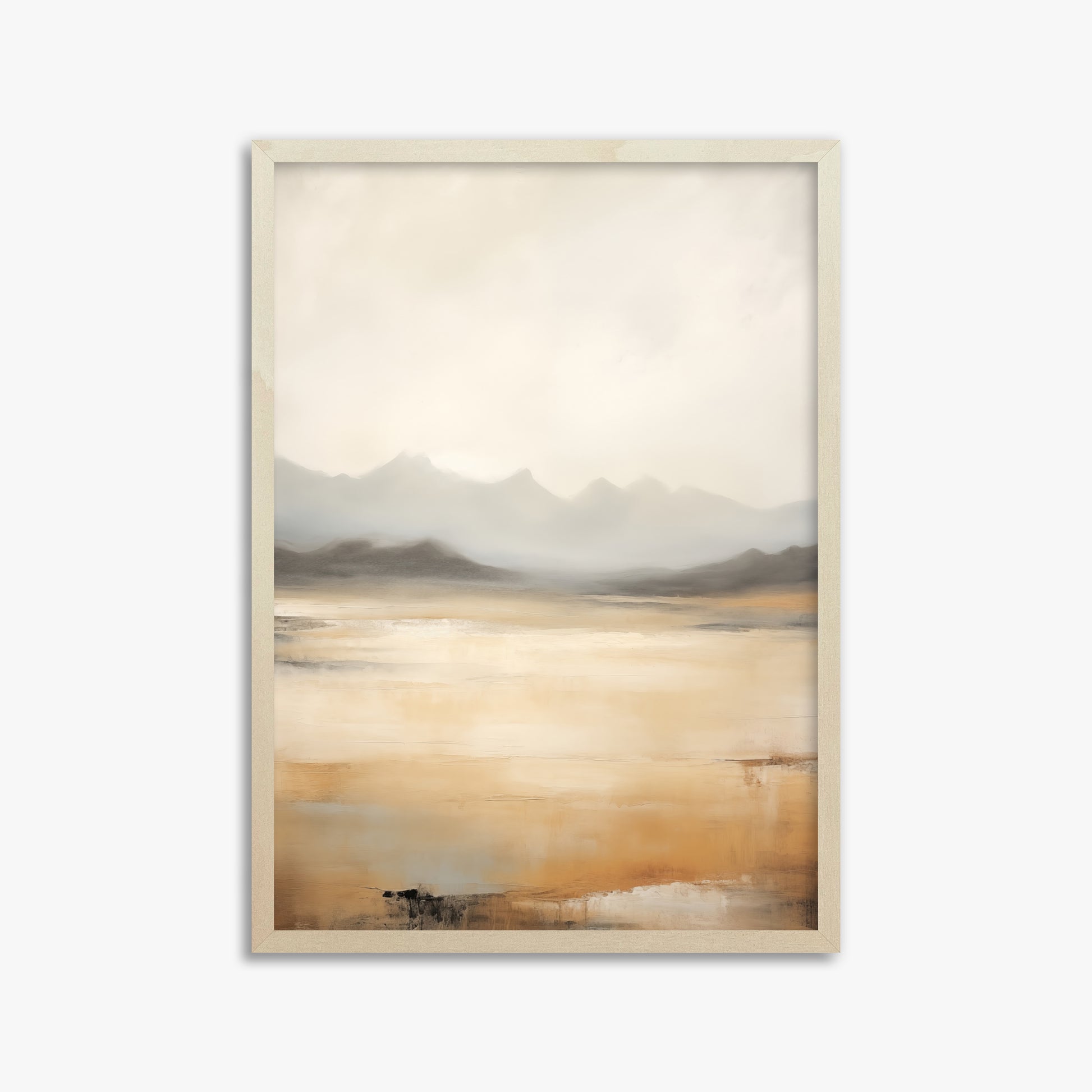 Misty Mountain Serenity, 50x70cm Framed Art Reproduction With Lime Wood Frame