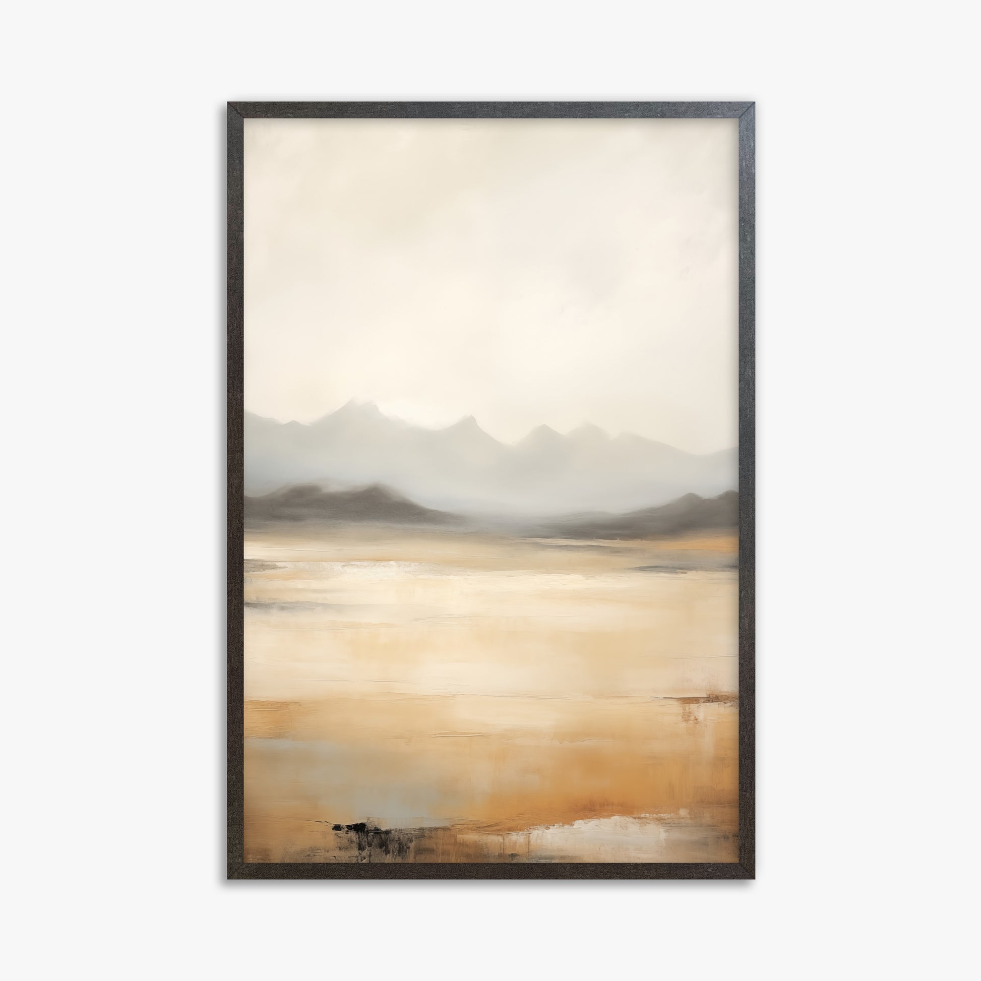 Misty Mountain Serenity, 61x91cm Framed Art Reproduction With Espresso Frame
