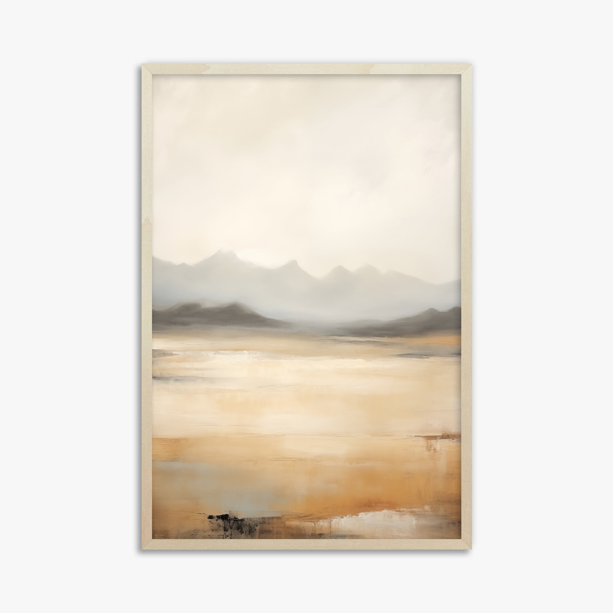 Misty Mountain Serenity, 61x91cm Framed Art Reproduction With Lime Wood Frame