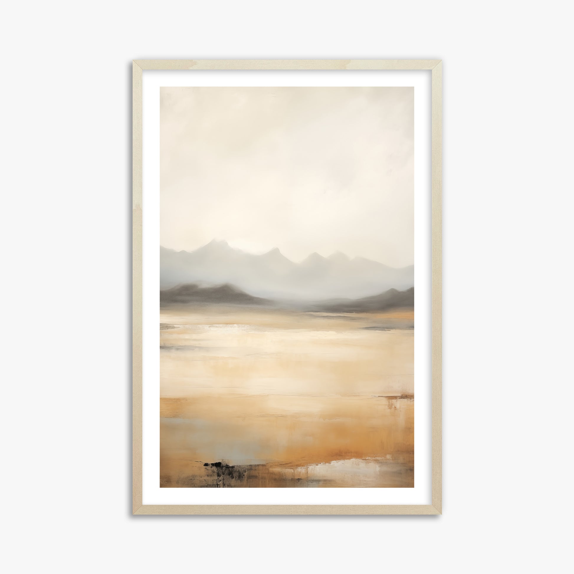 Misty Mountain Serenity, 61x91cm Framed Art Reproduction With Lime Wood Frame