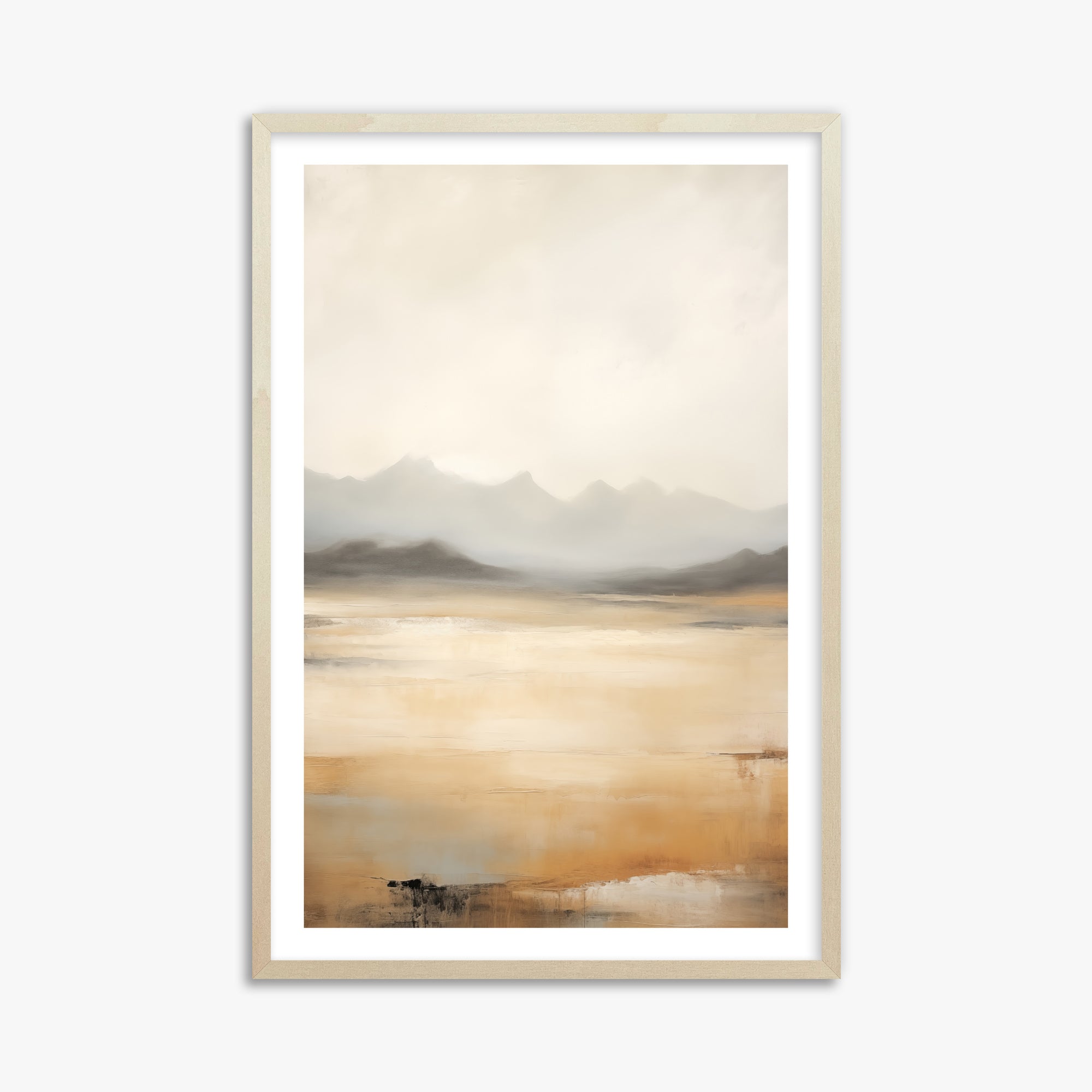 Misty Mountain Serenity, 61x91cm Framed Art Reproduction With Lime Wood Frame