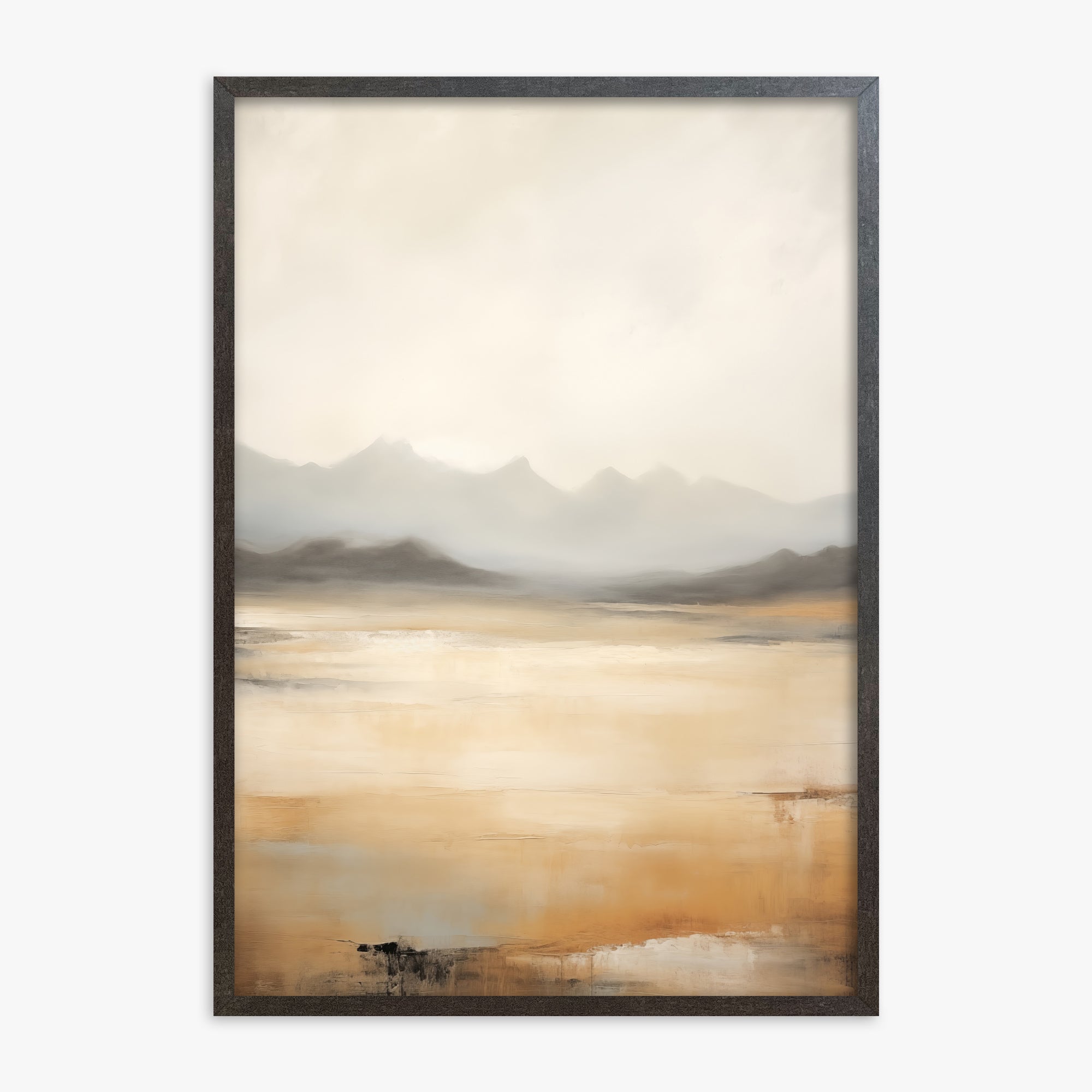 Misty Mountain Serenity, 70x100cm Framed Art Reproduction With Espresso Frame