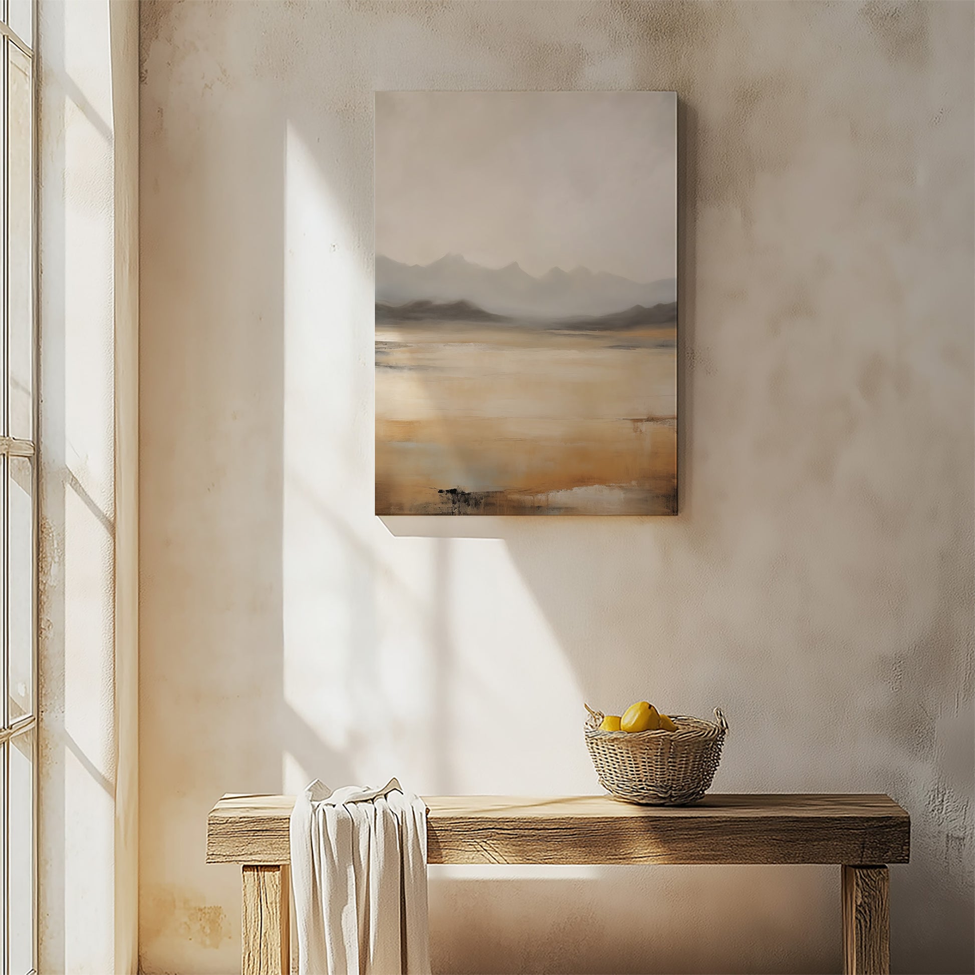 Design Concept No. 54 for Misty Mountain Serenity Japanese Satin Canvas Wall Art