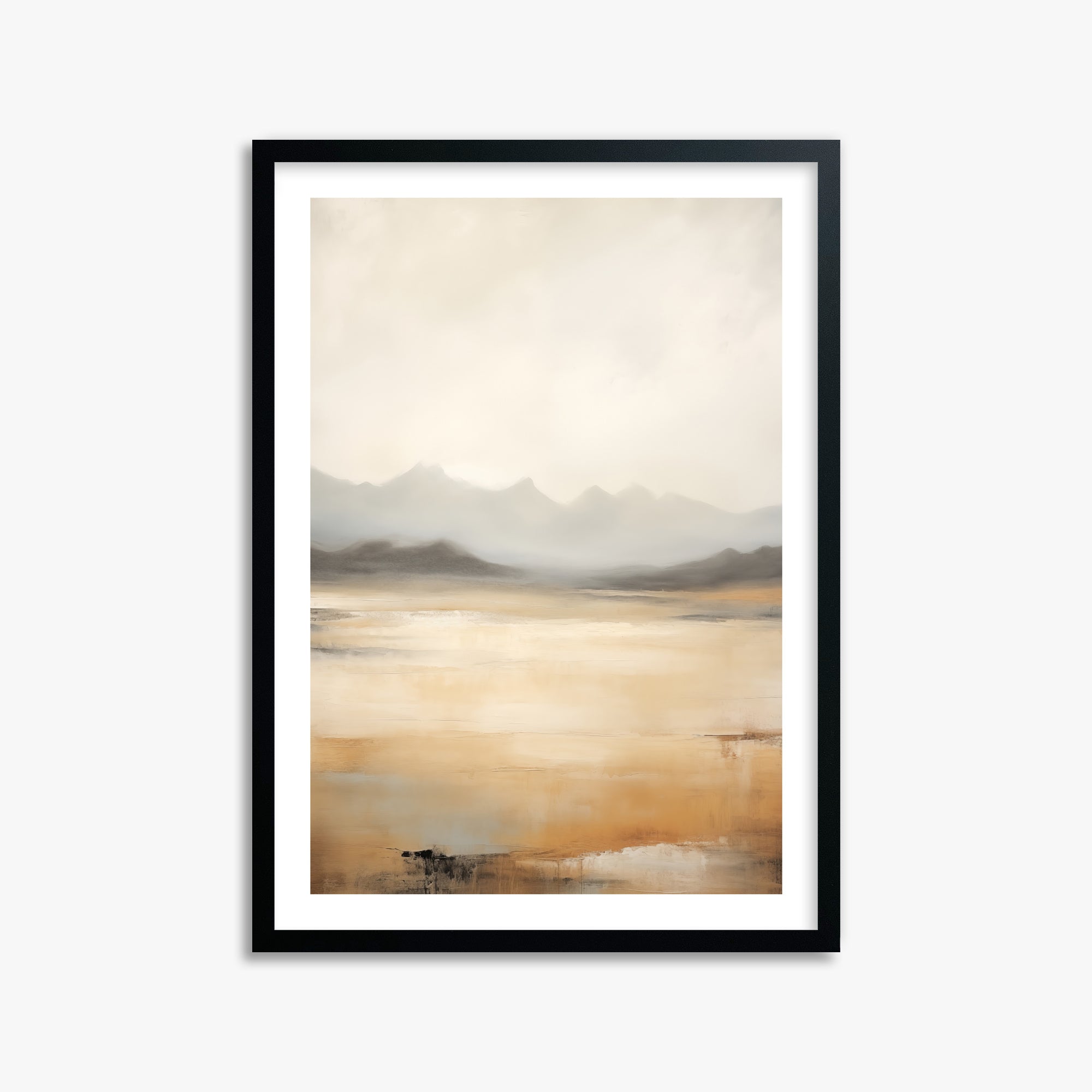 Misty Mountain Serenity, 50x70cm Black Framed Art Reproduction