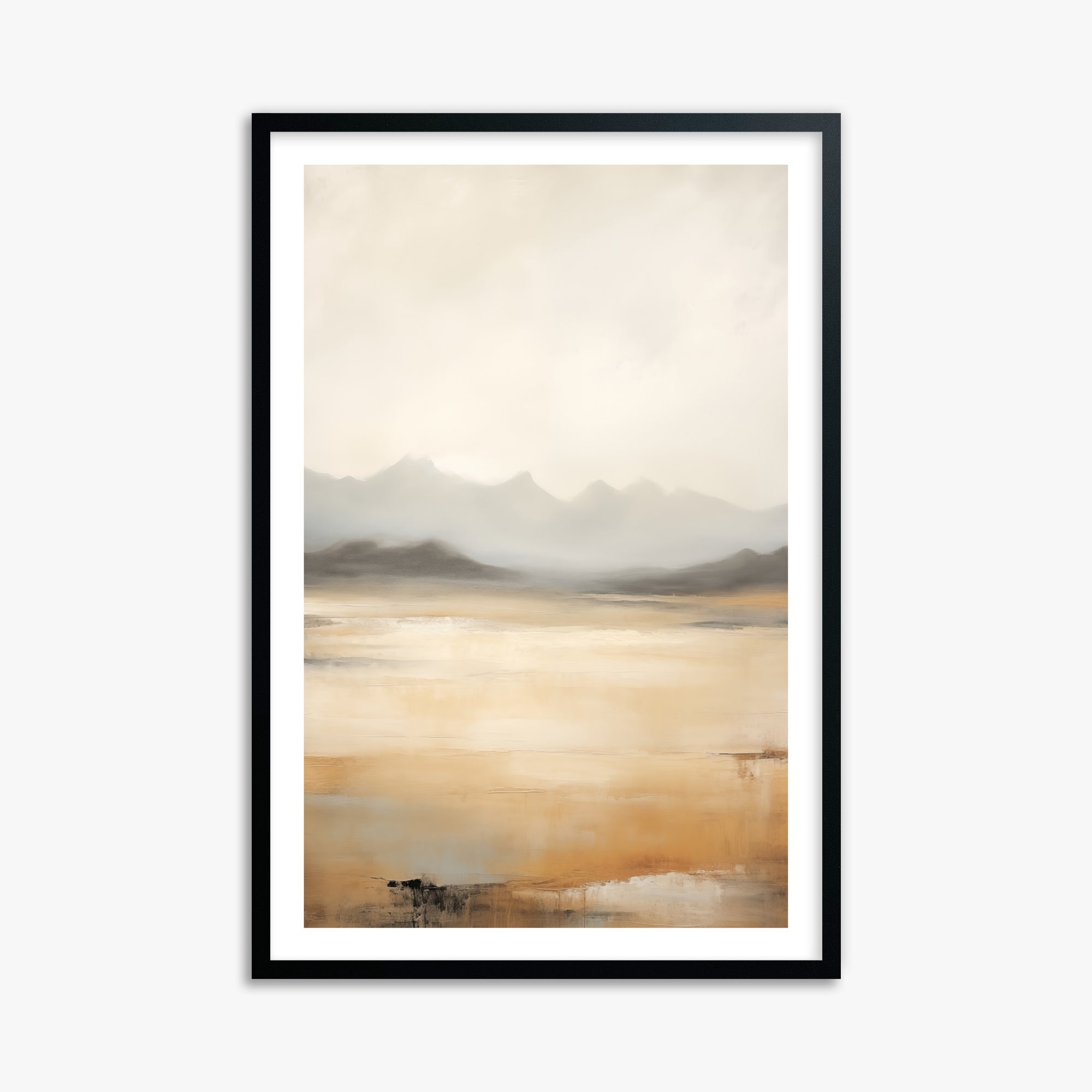 Misty Mountain Serenity, 61x91cm Black Framed Art Reproduction