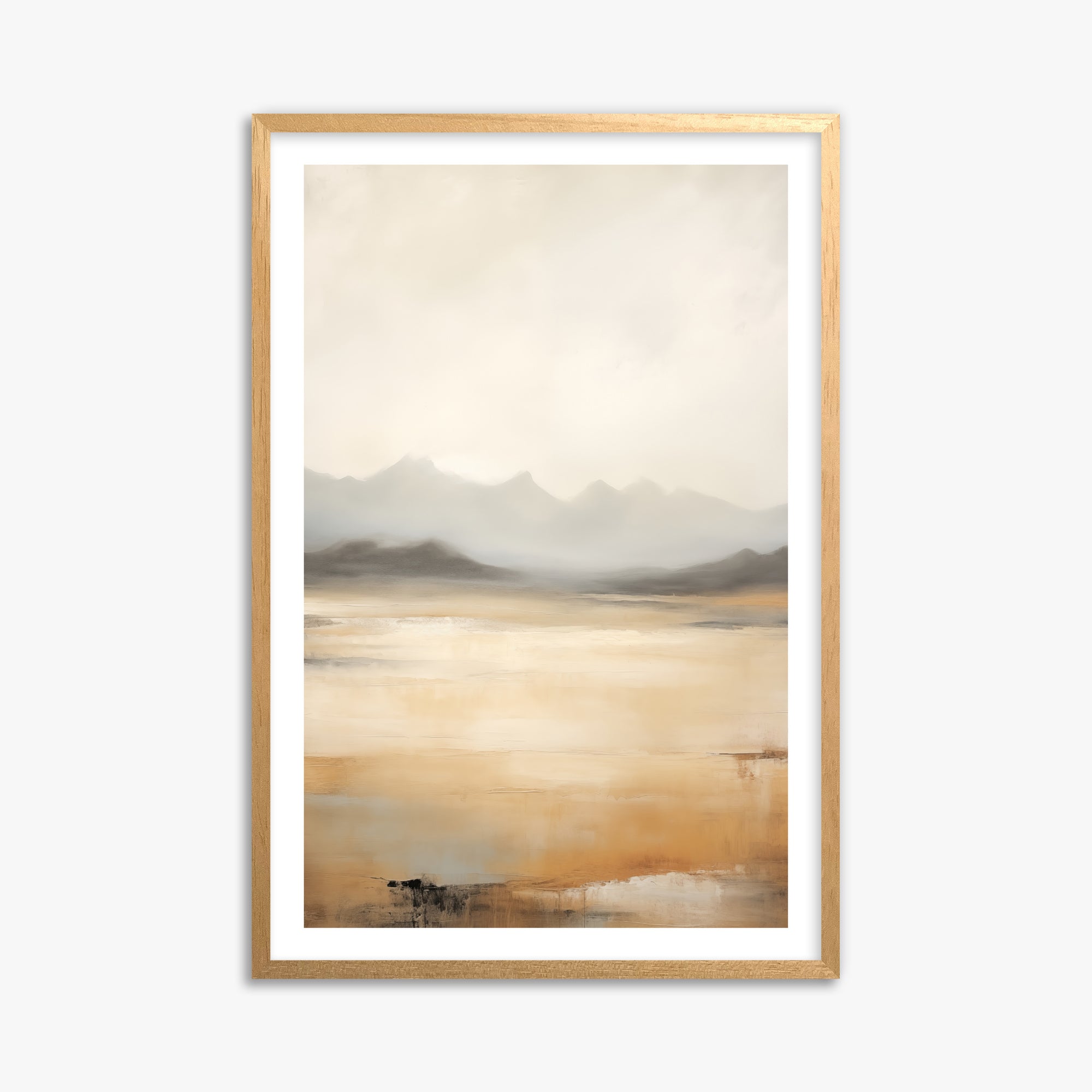 Misty Mountain Serenity, 61x91cm Oak Framed Art Reproduction