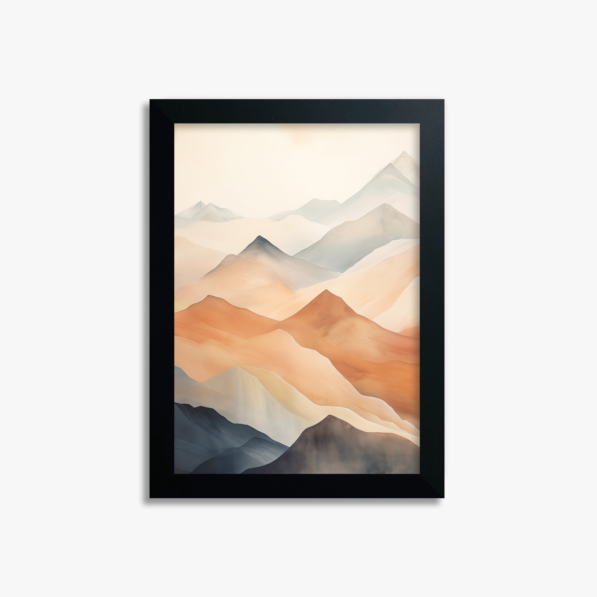 Misty Peaks, 21x30cm Framed Poster With Black Frame