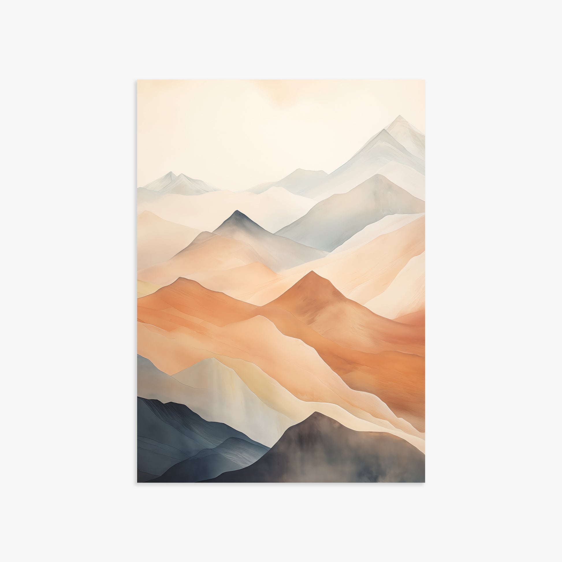 Misty Peaks, 50x70cm Poster Unframed
