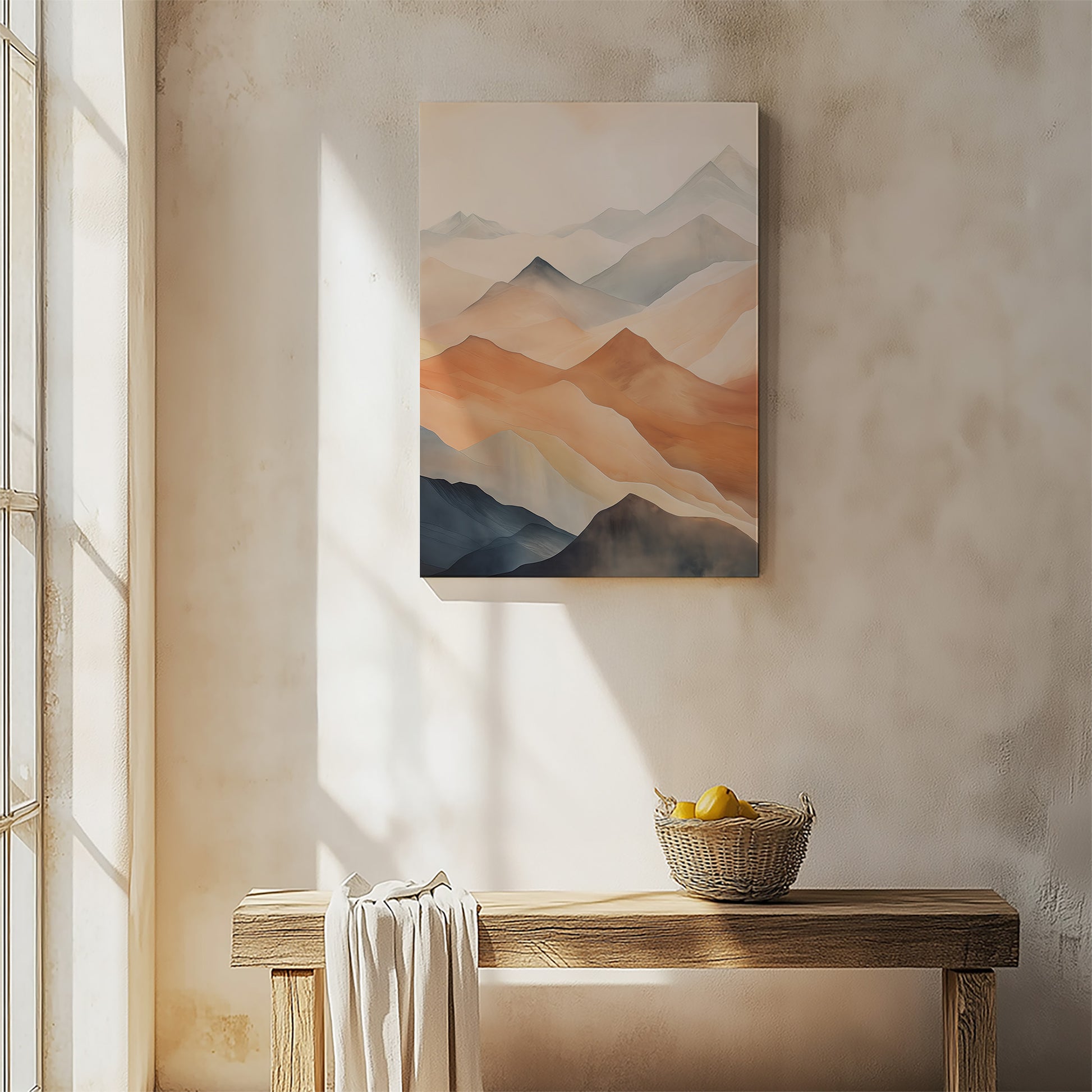 Design Concept No. 54 for Misty Peaks Japanese Satin Canvas Wall Art