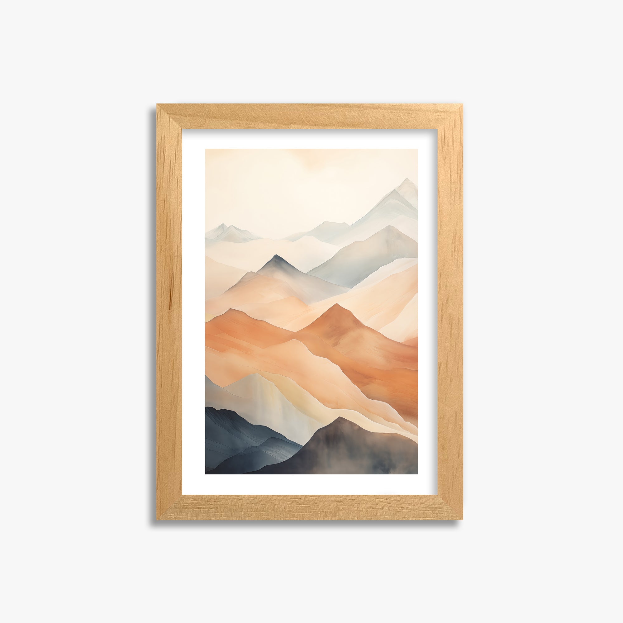Misty Peaks, 21x30cm Oak Framed Art Reproduction