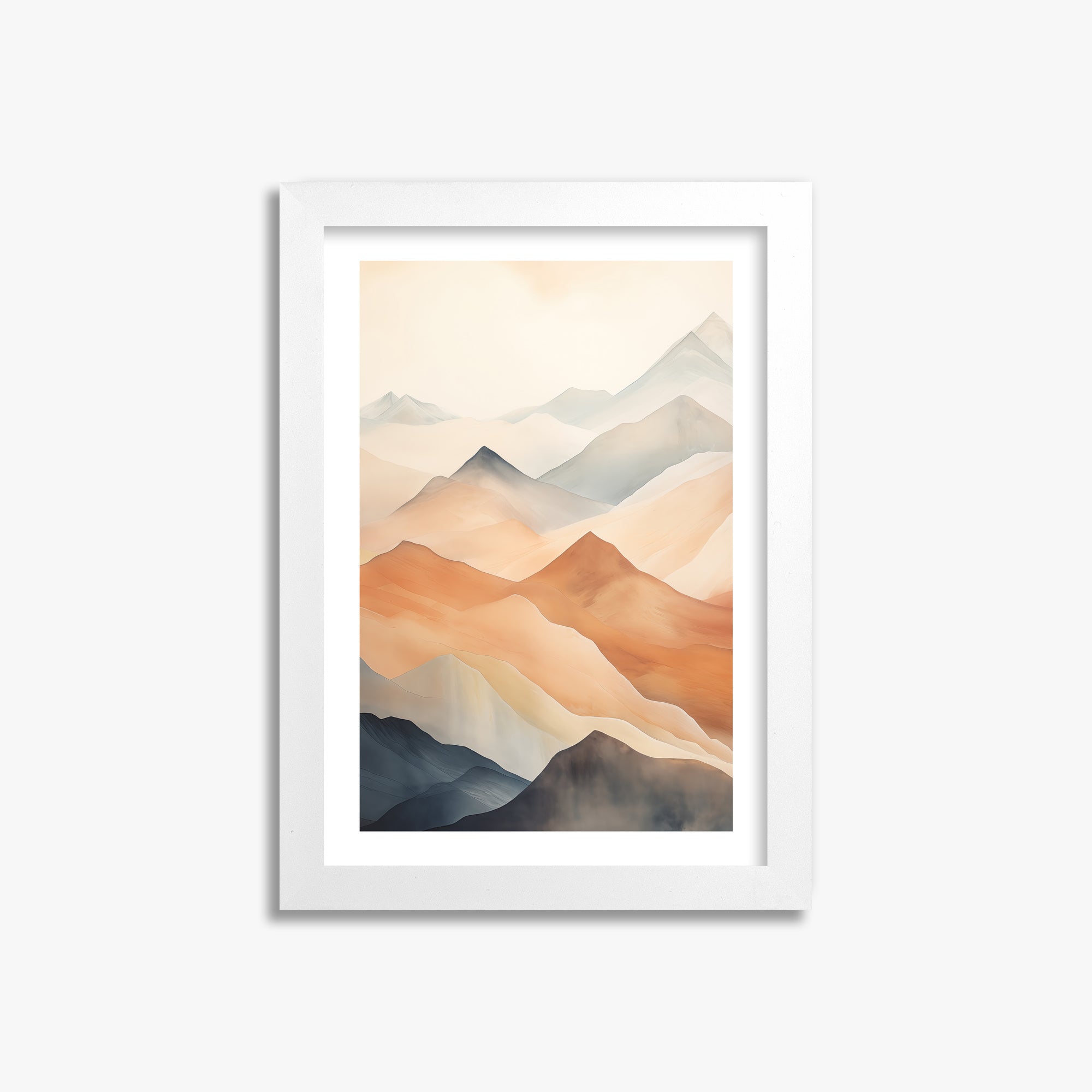 Misty Peaks, 21x30cm Whitek Framed Art Reproduction