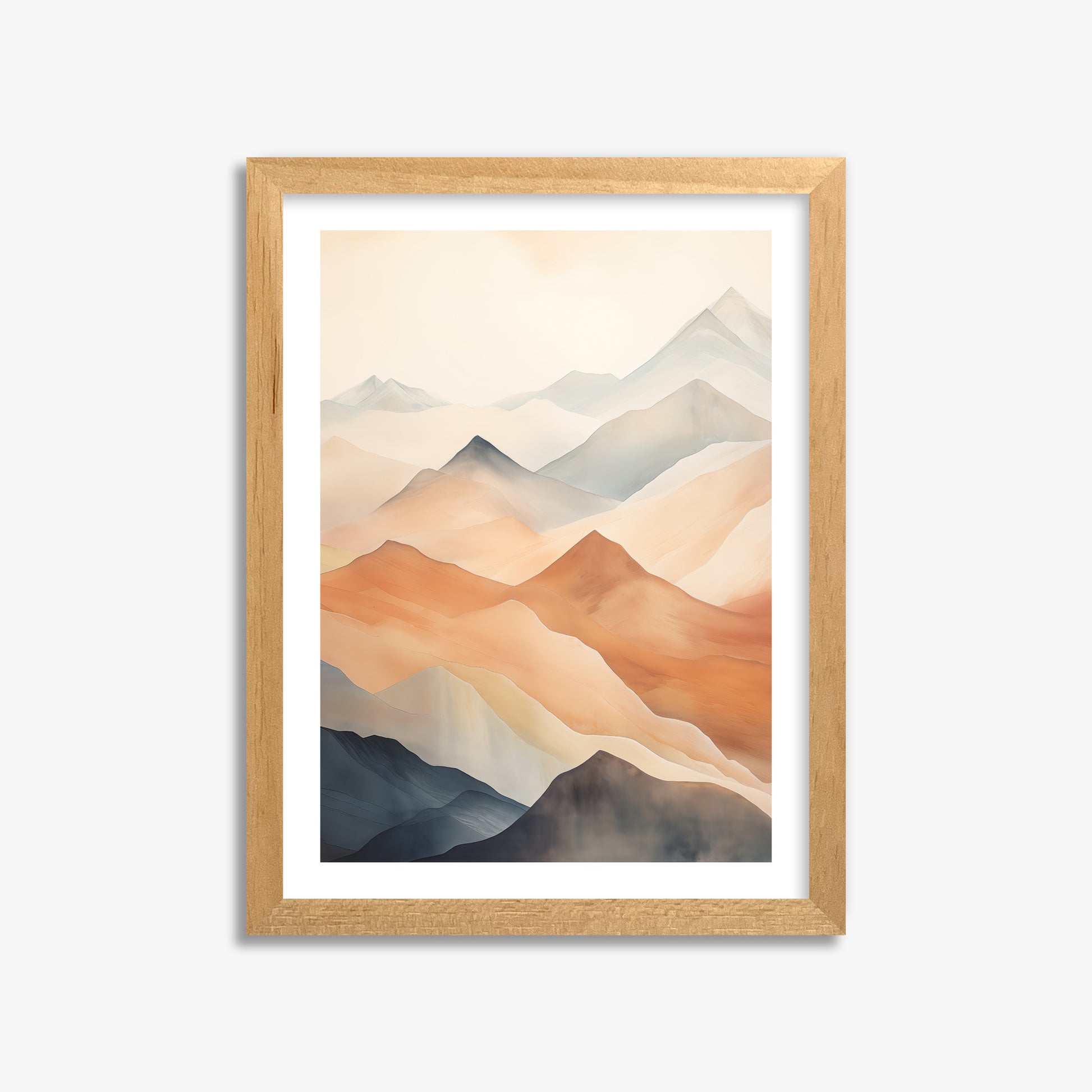 Misty Peaks, 30x40cm Oak Framed Art Reproduction