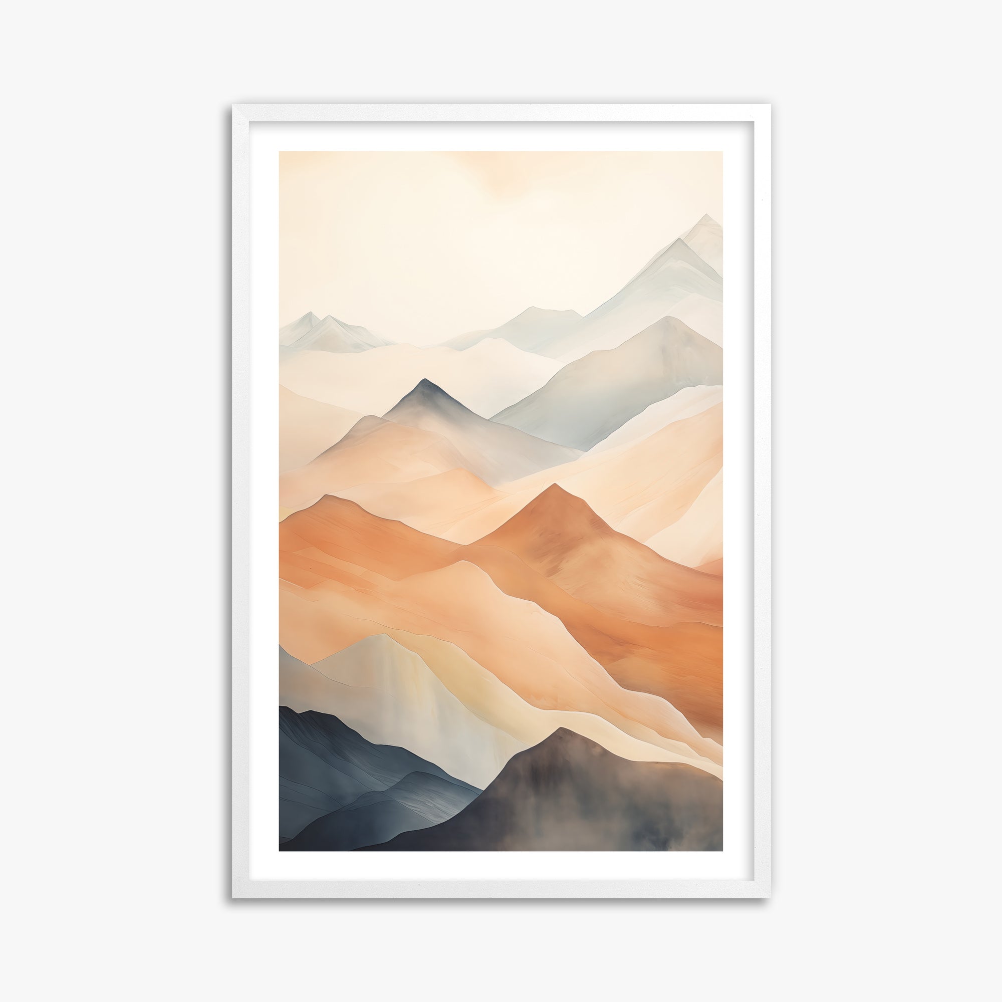 Misty Peaks, 61x91cm Whitek Framed Art Reproduction
