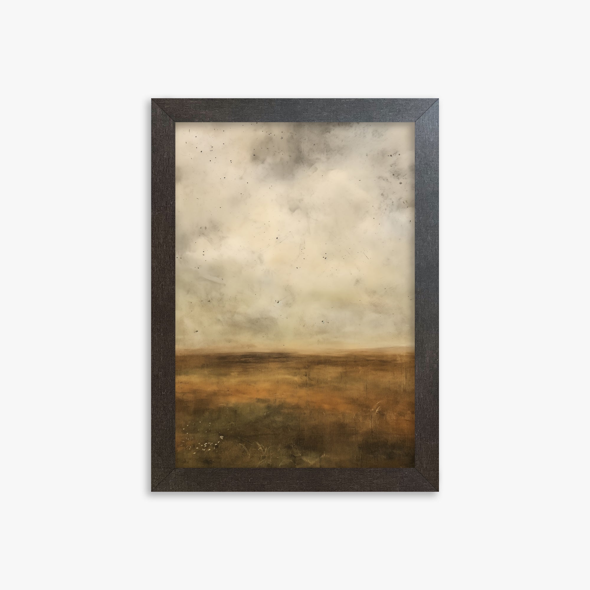 Amber Prairie Horizon, 21x30cm Framed Art Reproduction With Espresso Frame