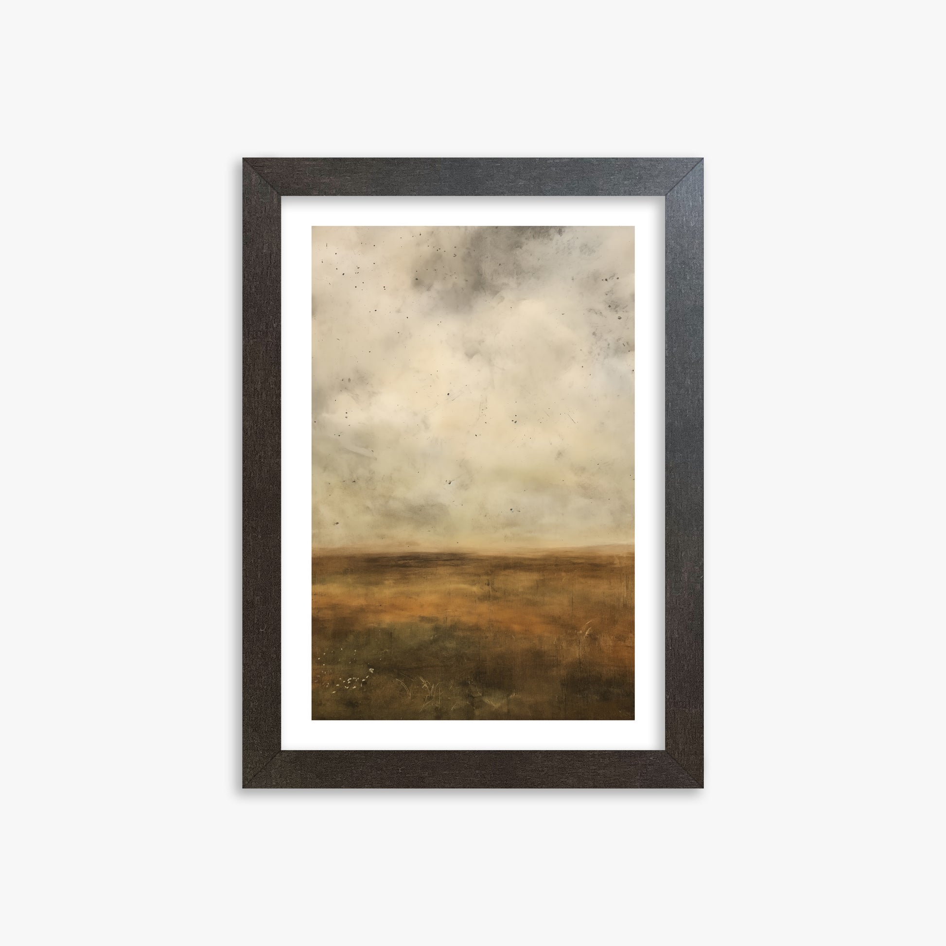 Amber Prairie Horizon, 21x30cm Framed Art Reproduction With Espresso Frame
