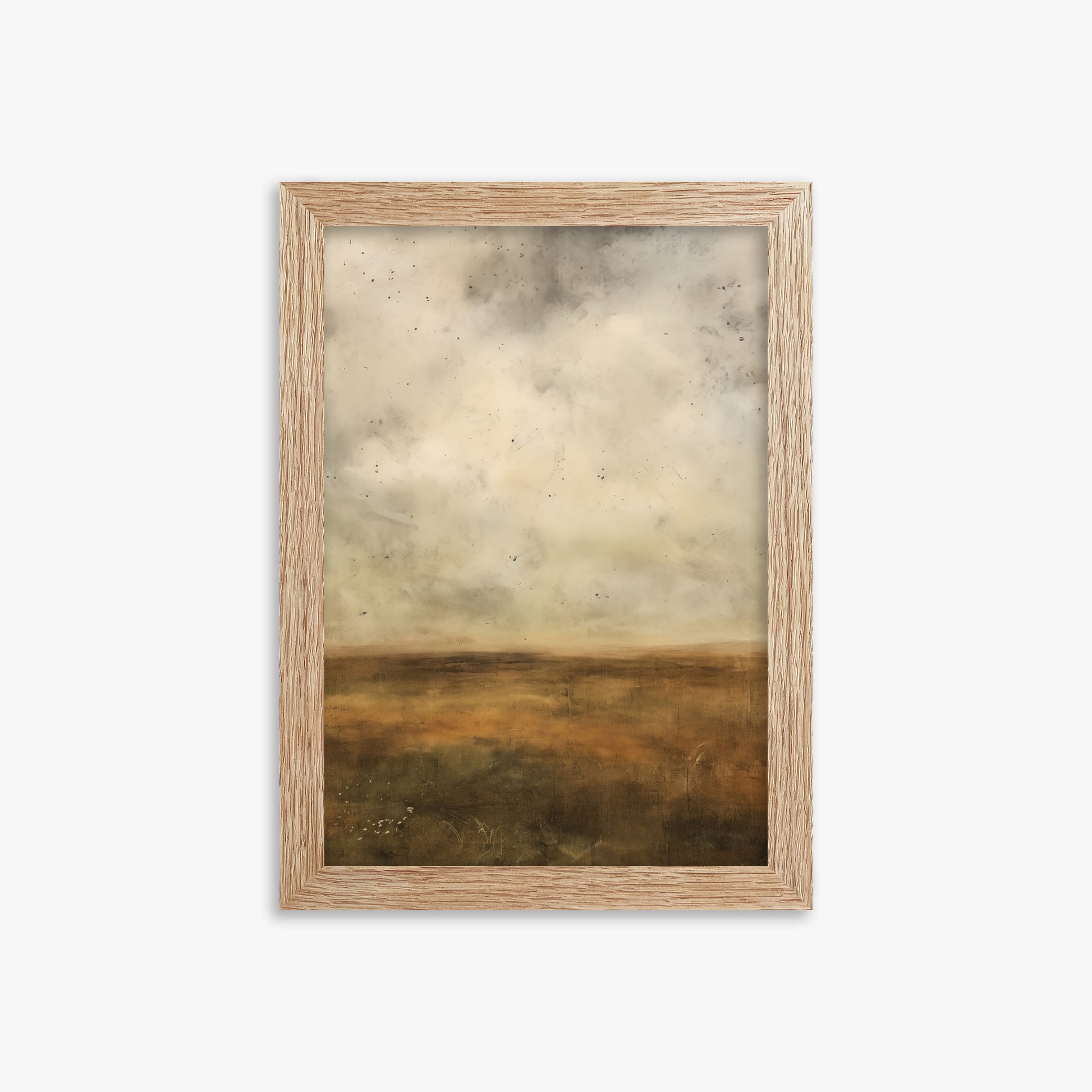 Amber Prairie Horizon, 21x30cm Framed Art Reproduction With Raw Oak Frame