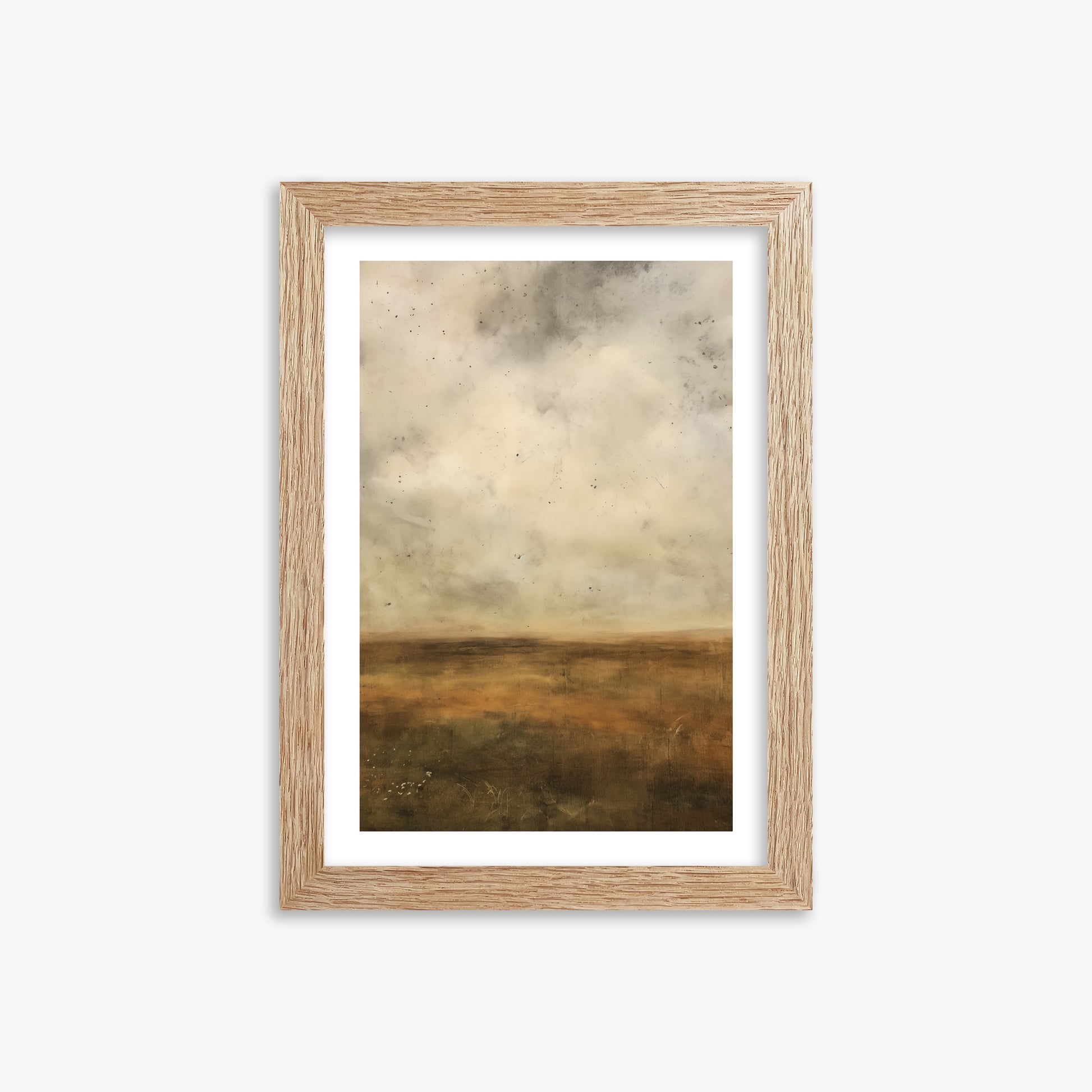 Amber Prairie Horizon, 21x30cm Framed Art Reproduction With Raw Oak Frame